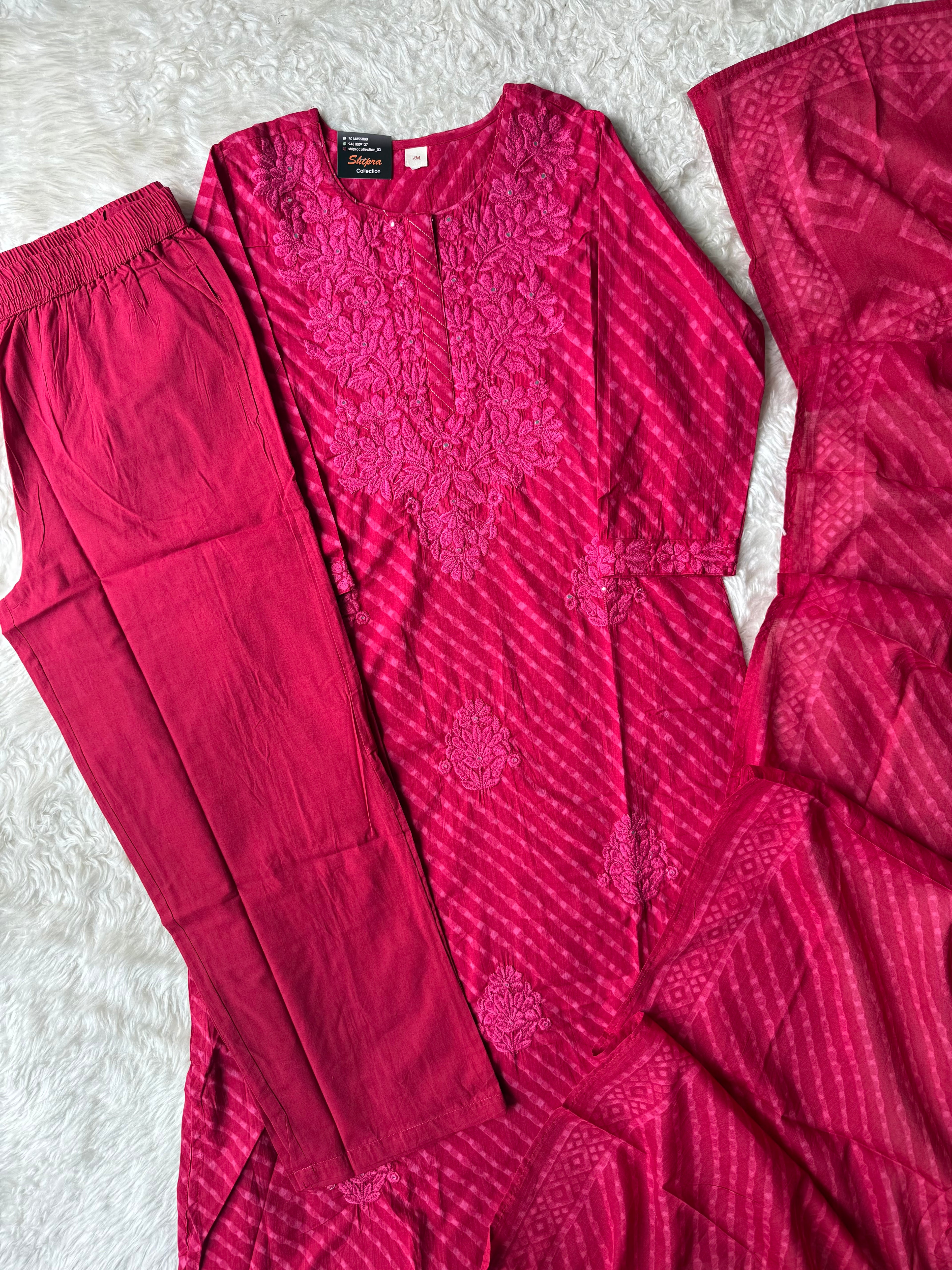 Premium Cotton Lehariya Set
