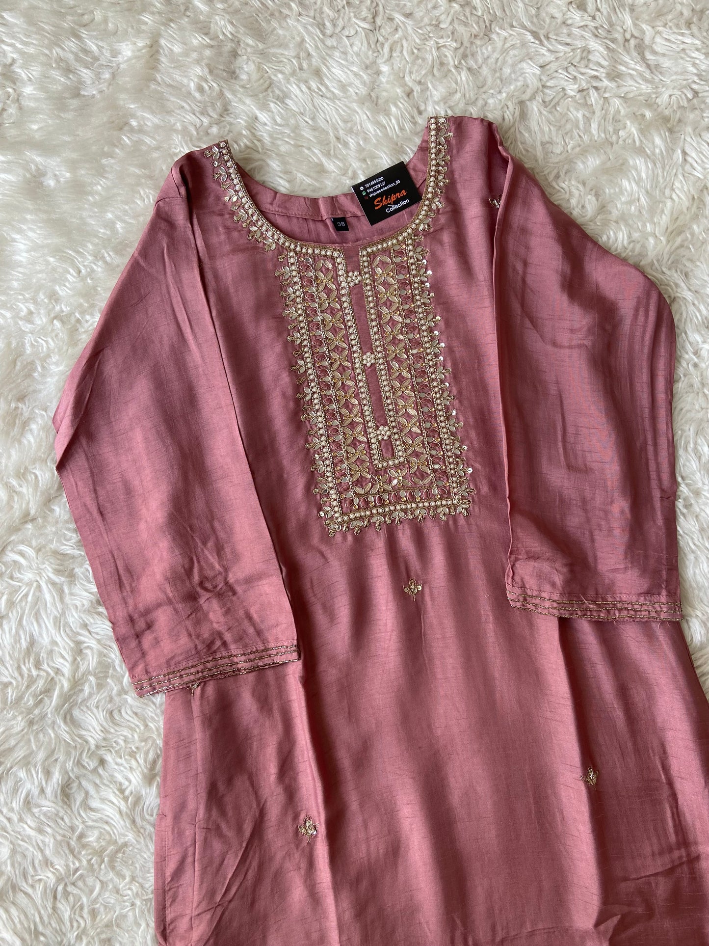 Pure Silk Kurti Pant Dupatta Set