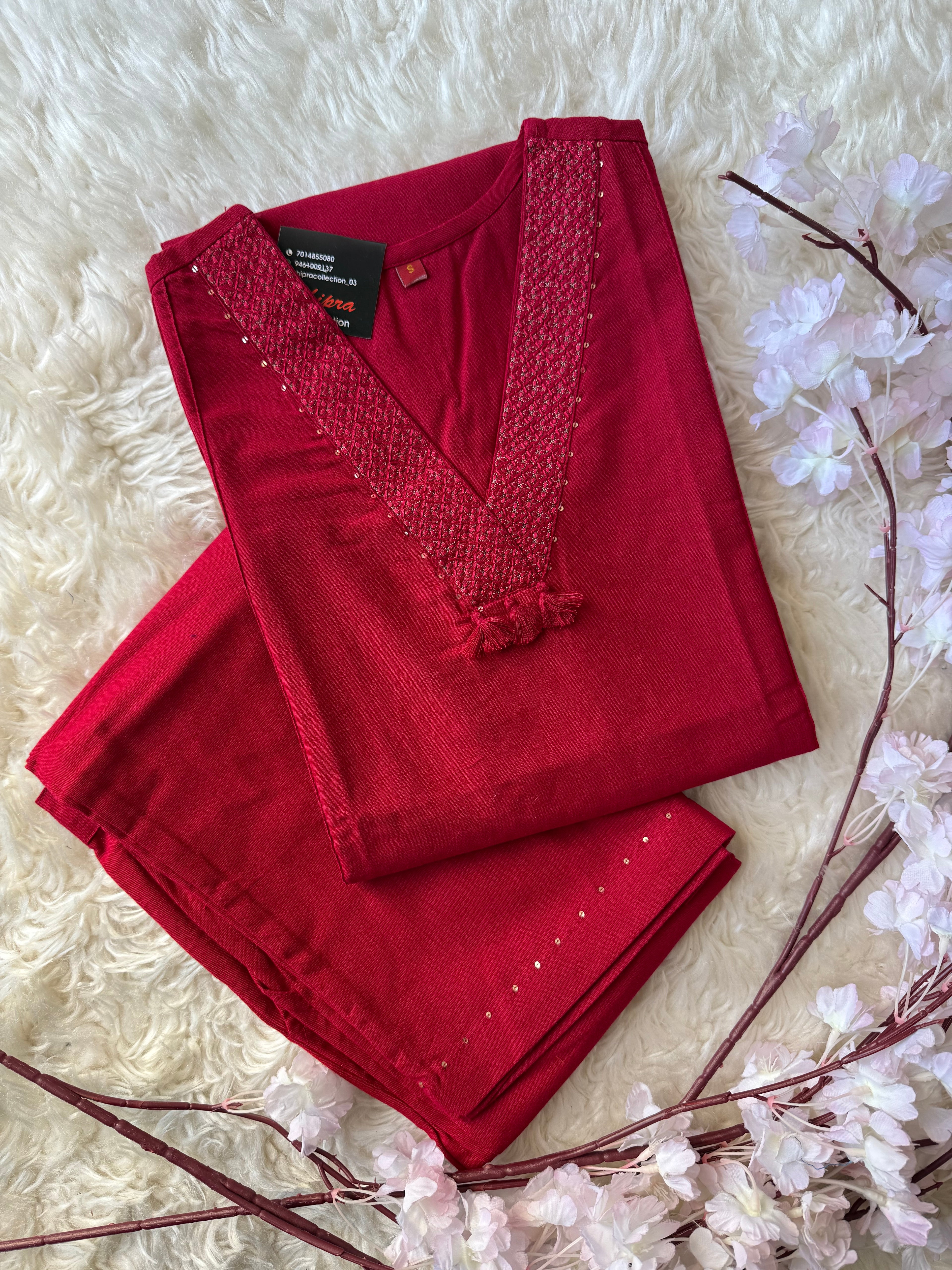 Premium Khadi Cotton Kurti Pant Set