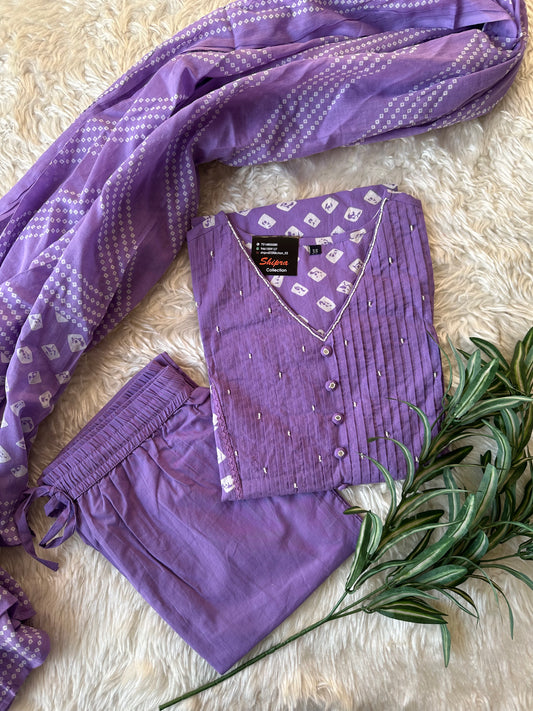 Premium Cotton Kurti Pant Dupatta Set