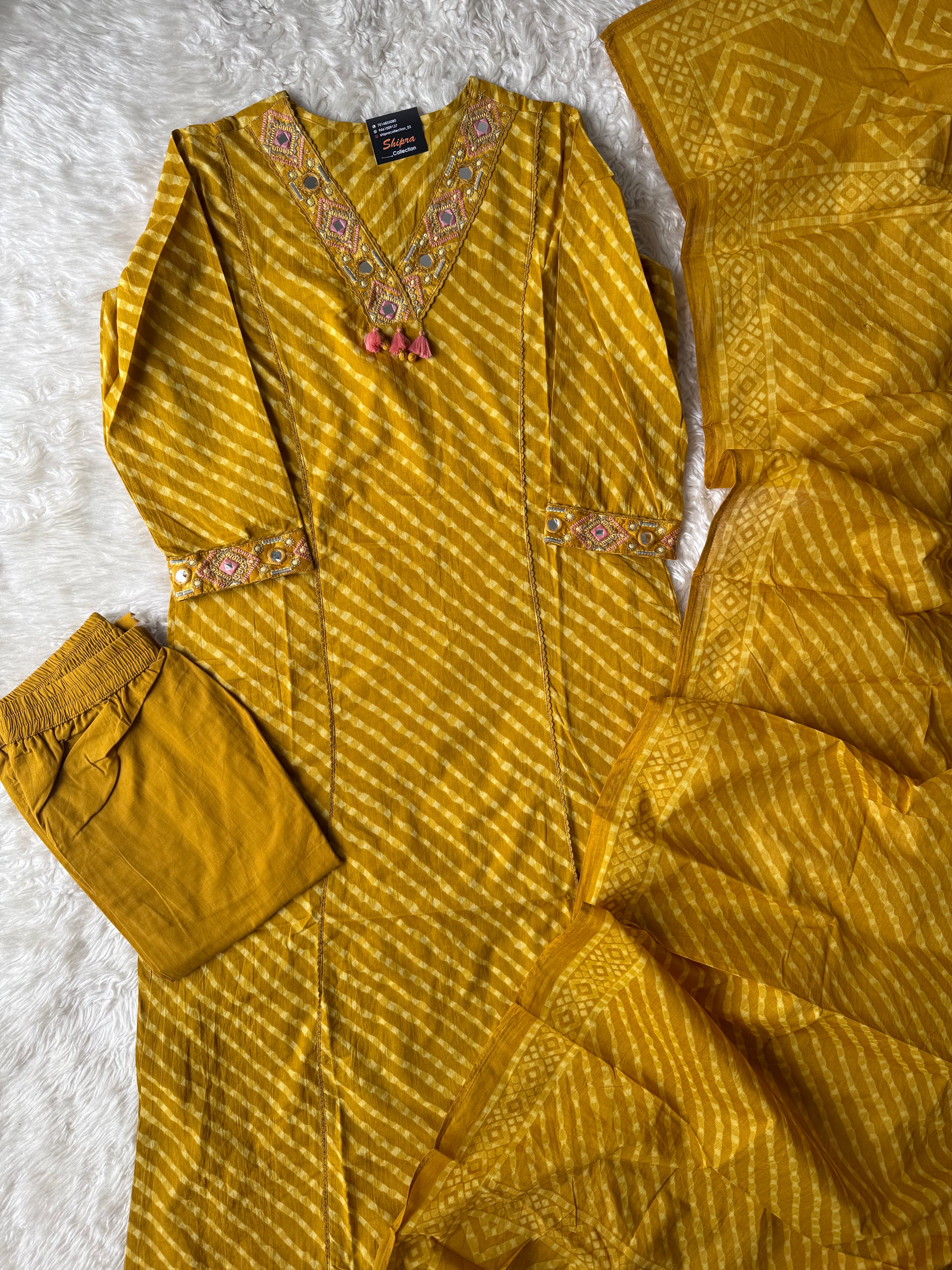 Premium Cotton Lehariya Set