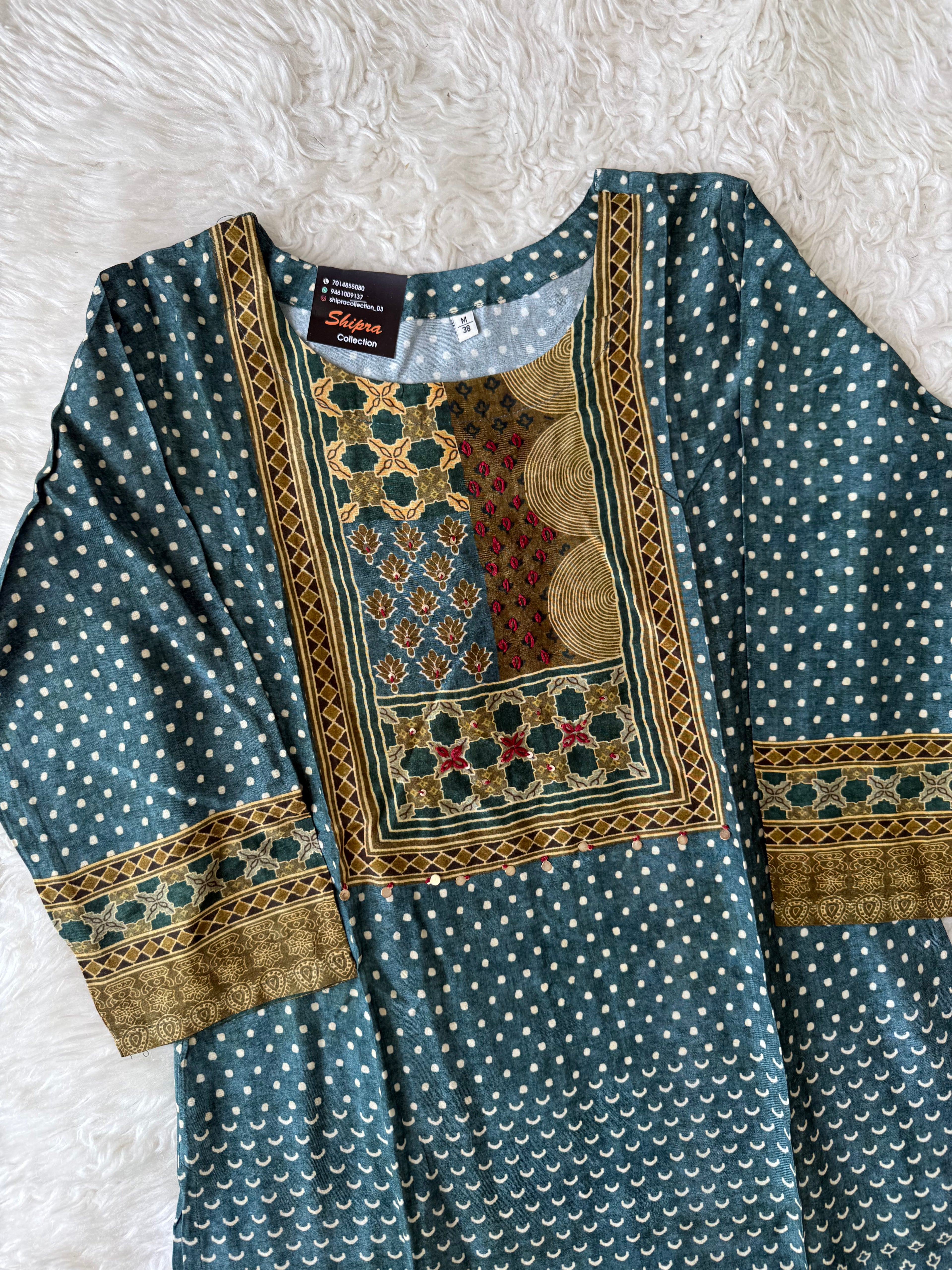 Premium Muslin Silk Kurti Pant Dupatta Set