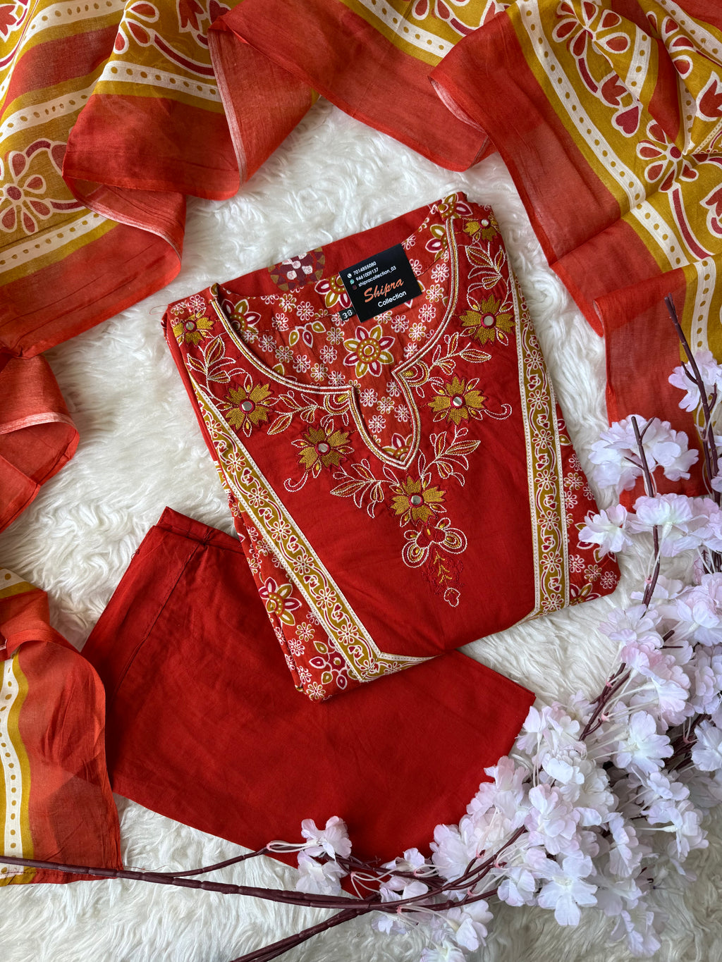 Premium Cotton Kurti Pant Dupatta Set