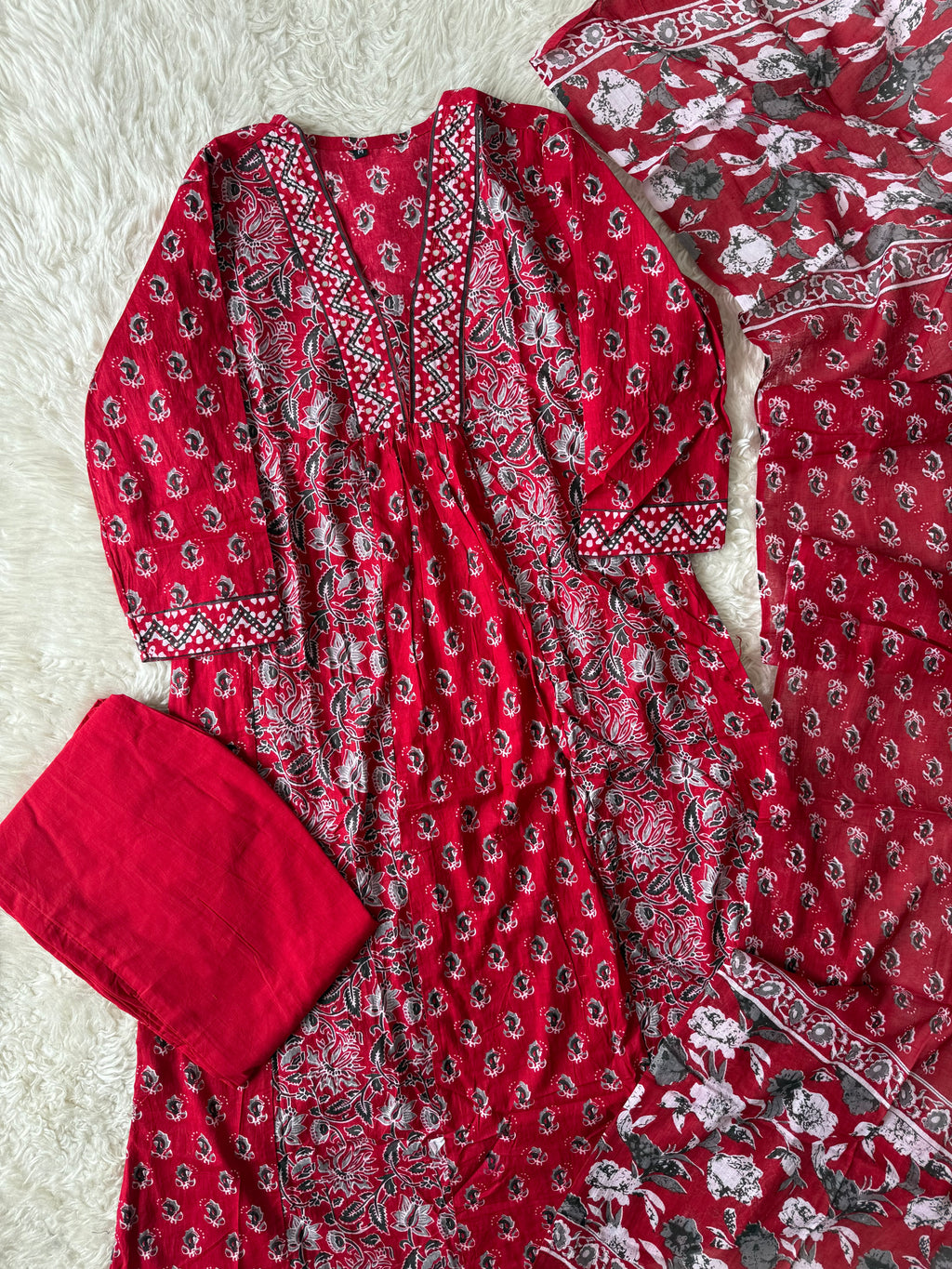 Budget Friendly Kurti Pant Dupatta Set