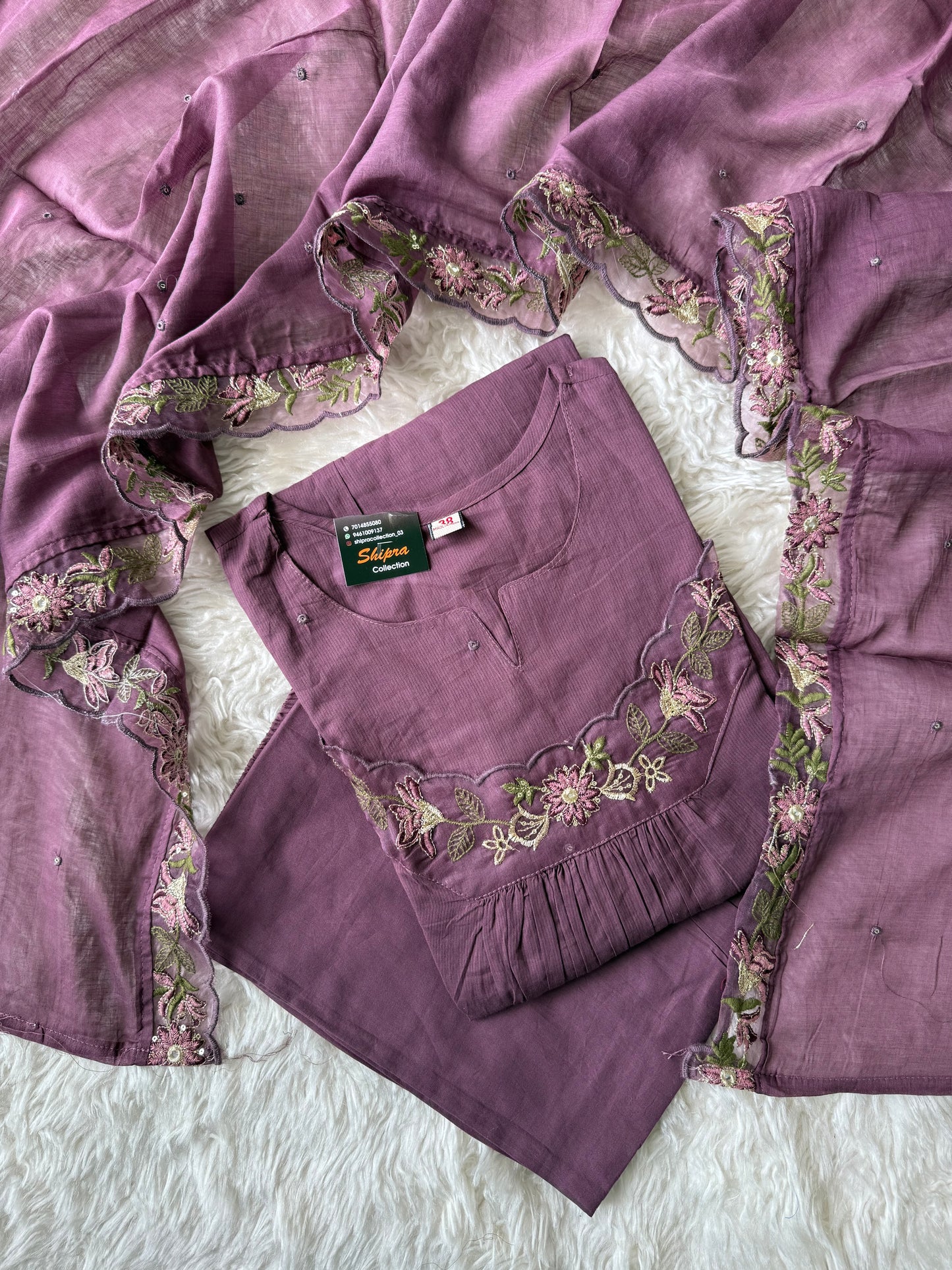 Mul Cotton Kurti Pant Dupatta Set