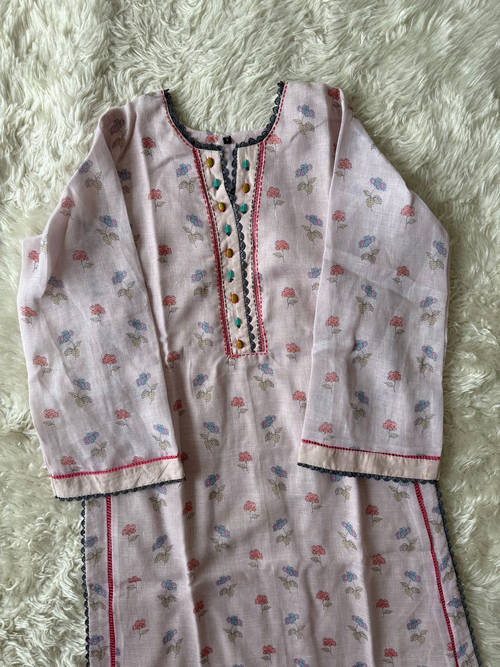 Linen Kurti Pant Dupatta Set