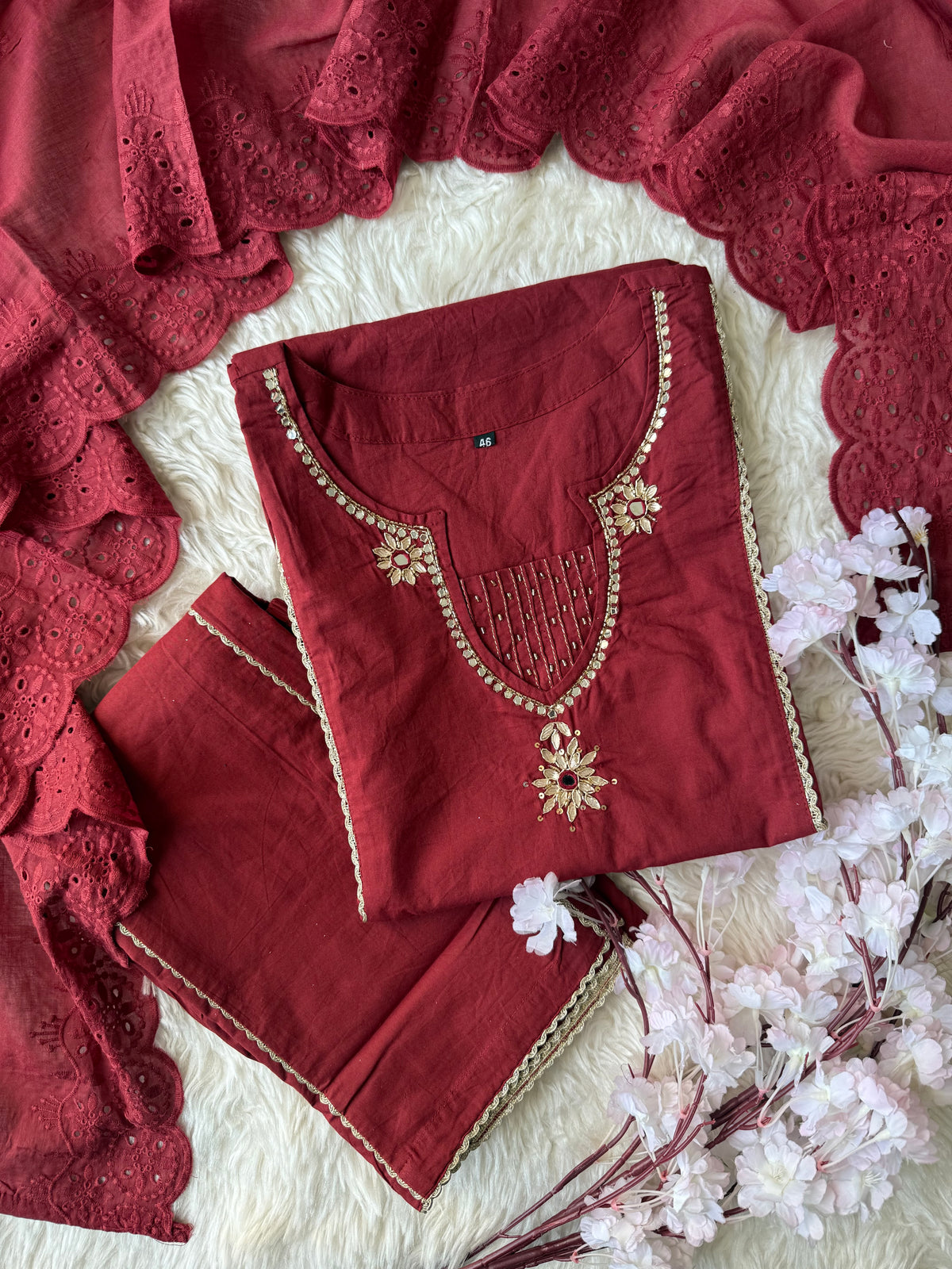 Premium Cotton Kurti Plazo Dupatta Set