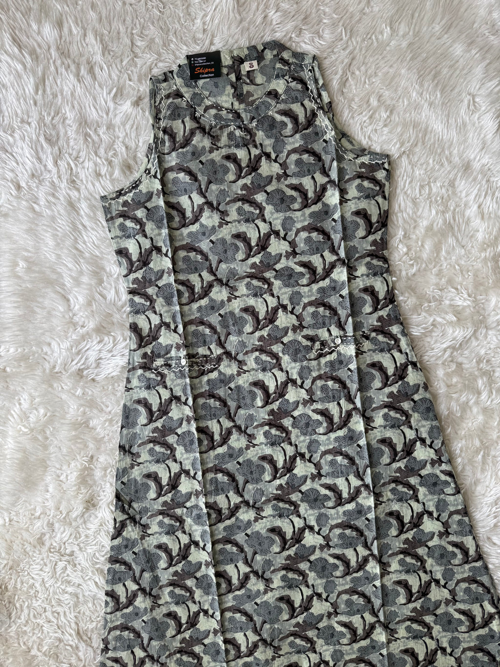 Pure Cotton Sleeveless Kurti Pant Set
