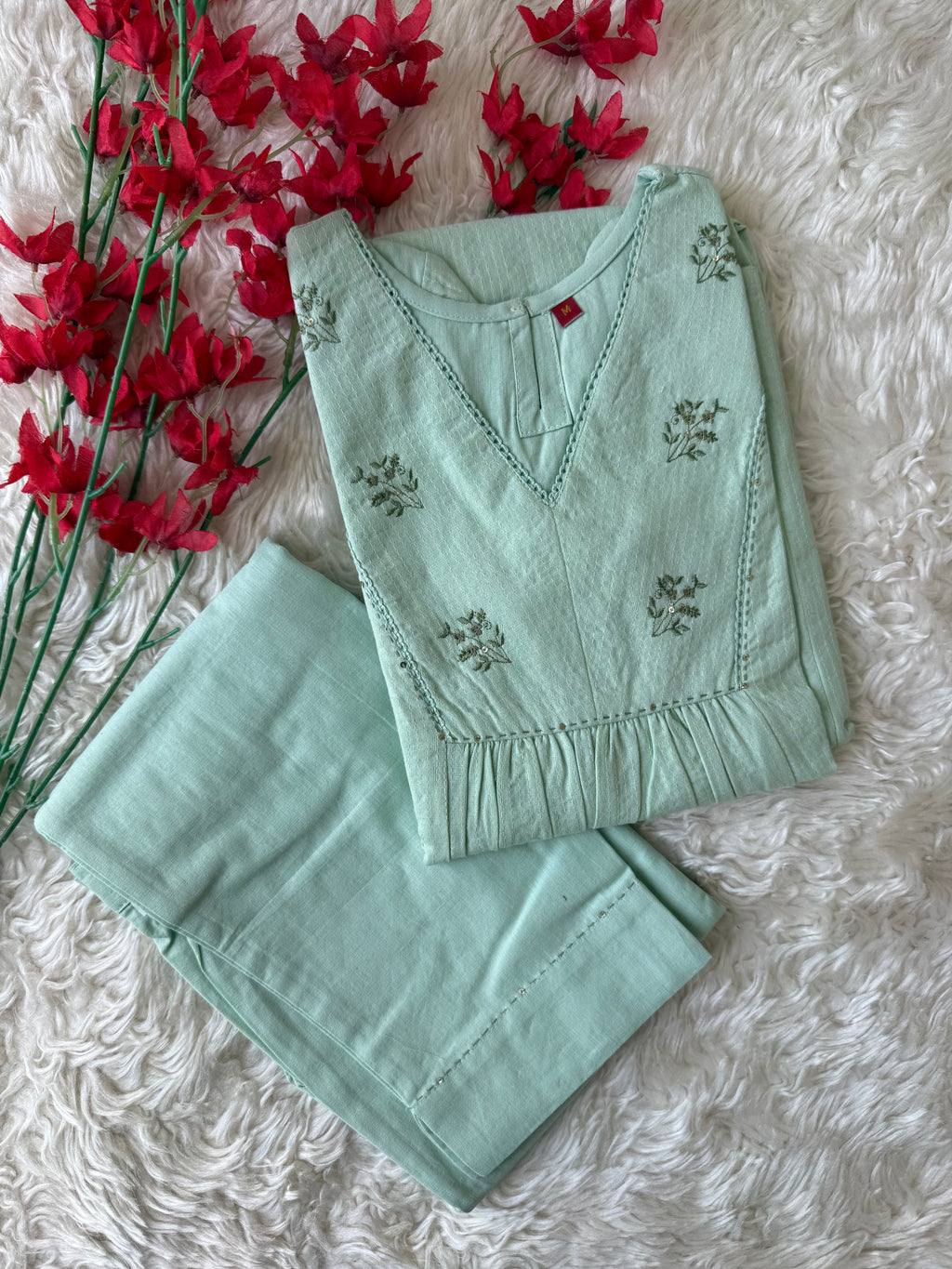 Premium Khadi Cotton Kurti Pant Set