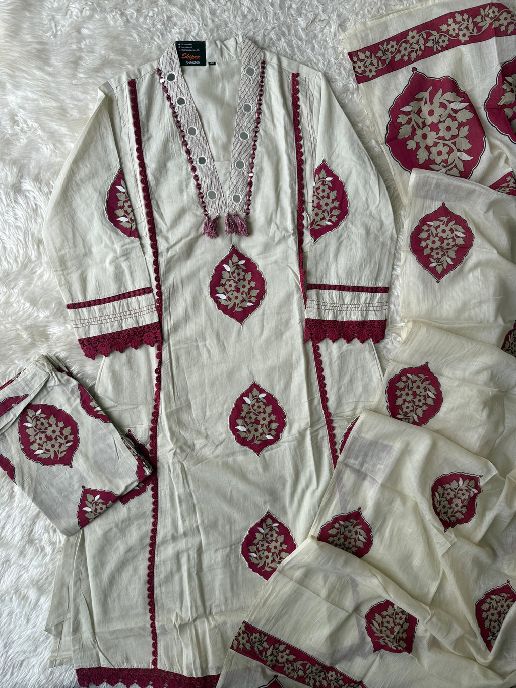 Premium Cotton Aline Kurti Plazo Dupatta Set