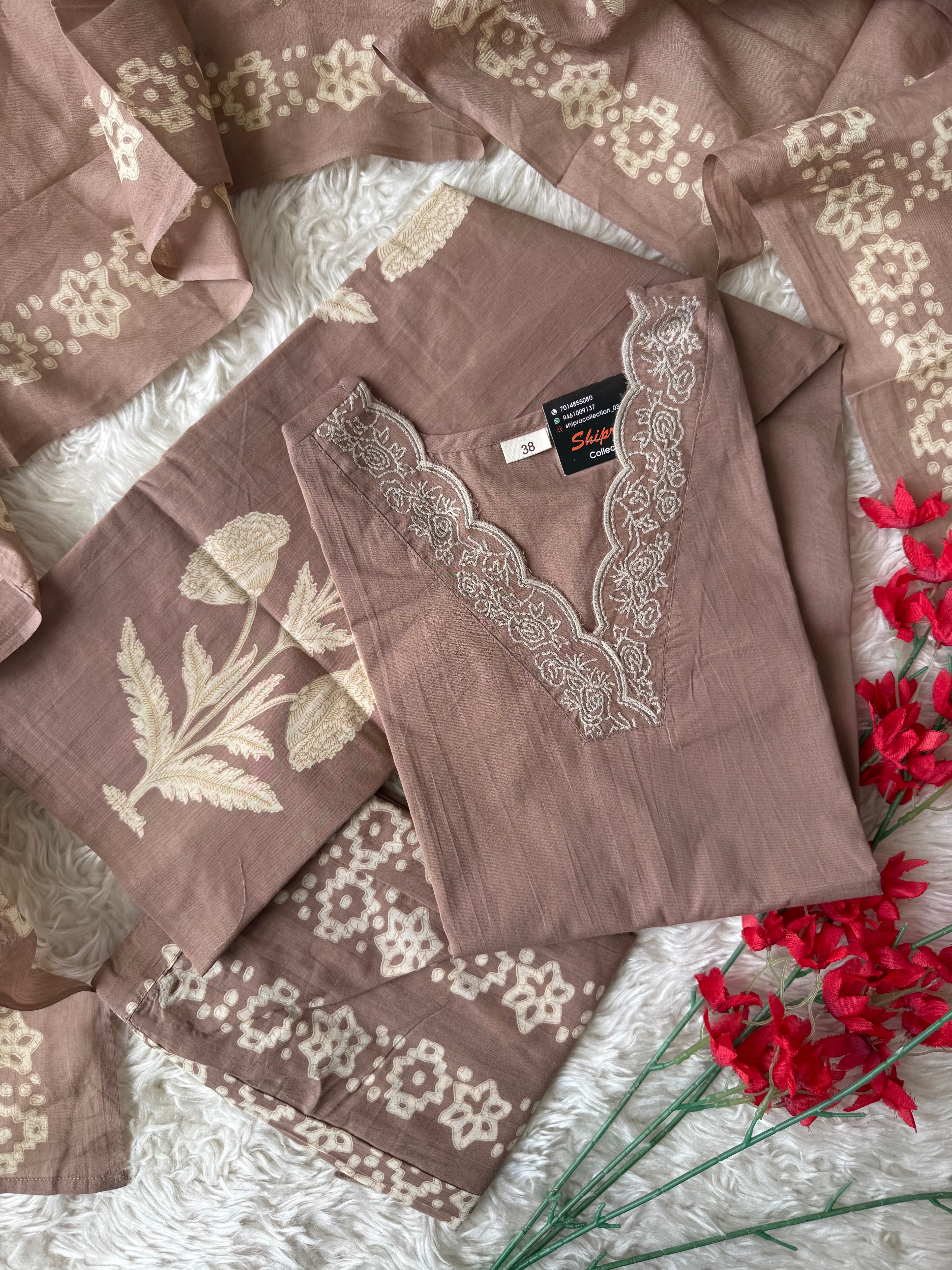 Premium Cotton Kurti Plazo Dupatta Set