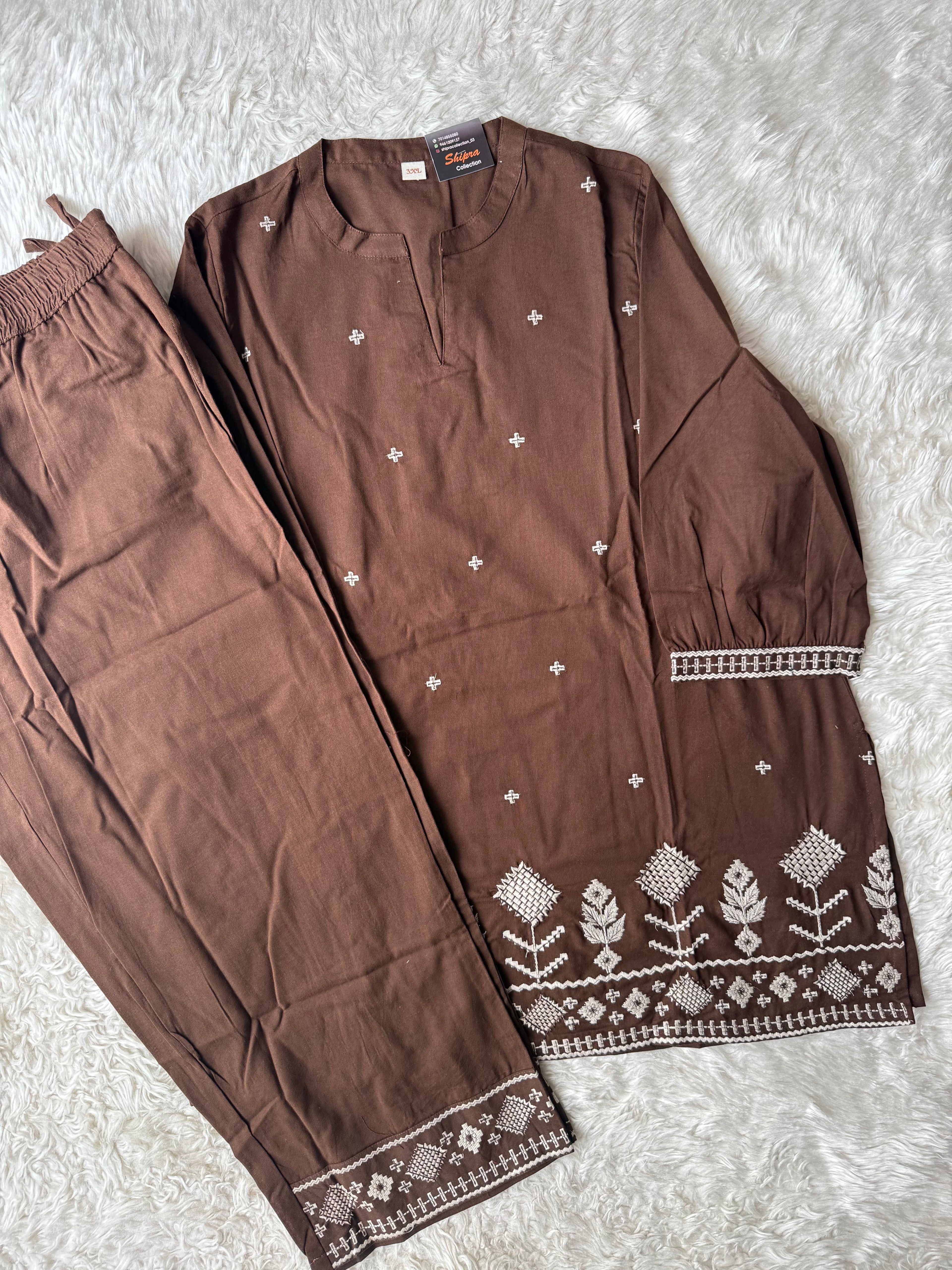 “Plus Size” Soft Khadi Cotton Co-ord Set