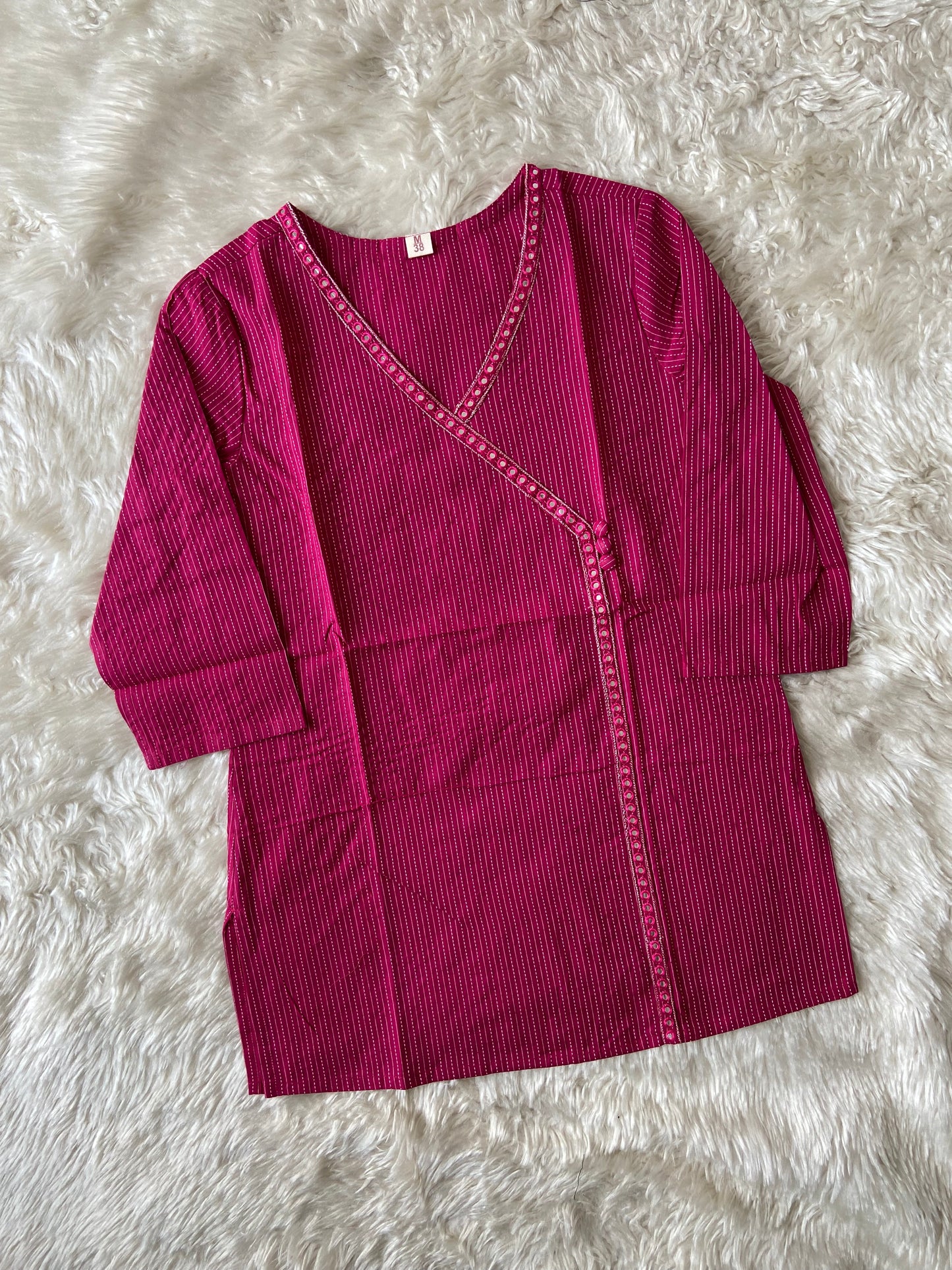Pure Cotton Katha Details Short Kurti