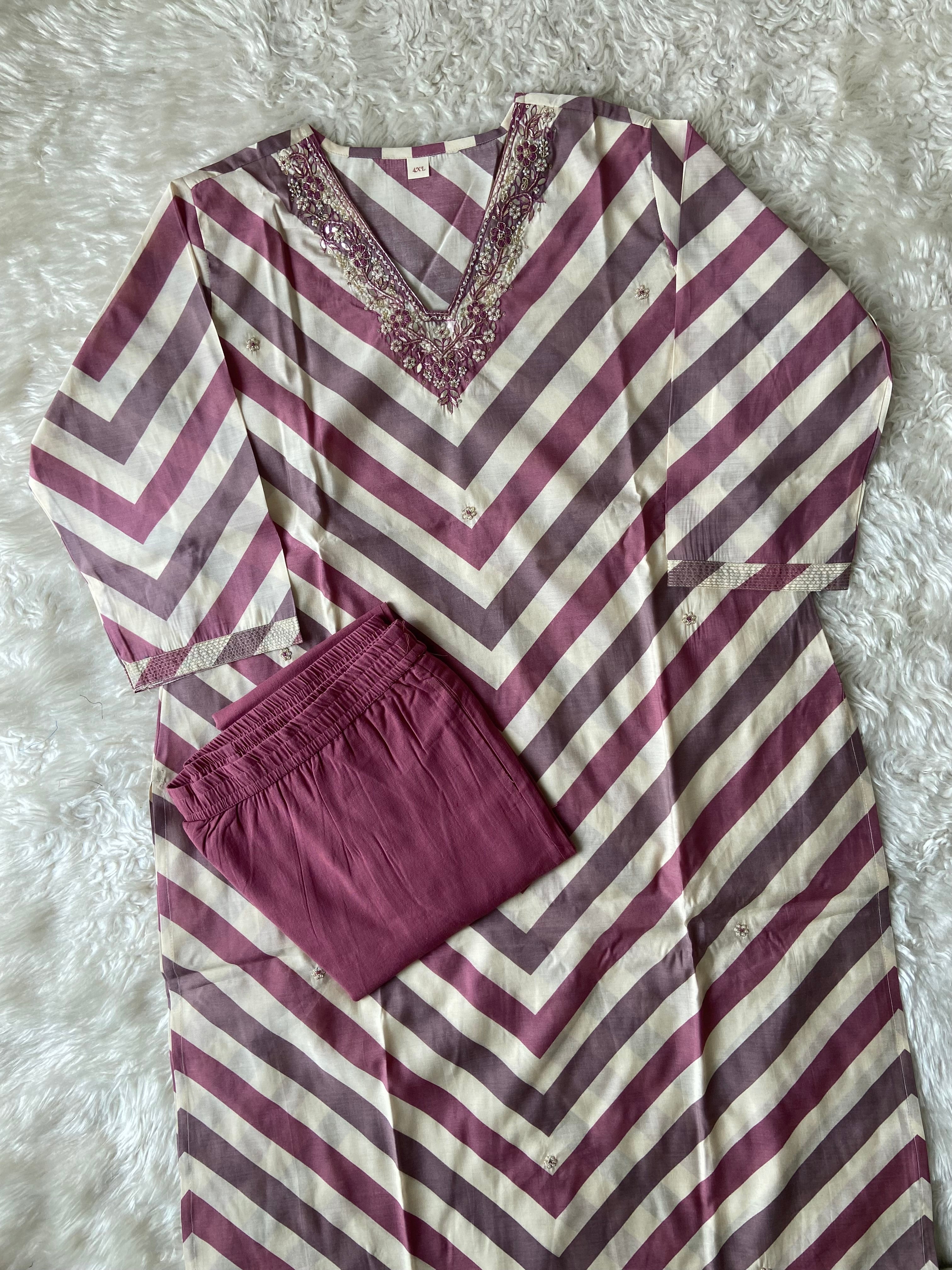 Pure Muslin Silk Kurti Pant Set