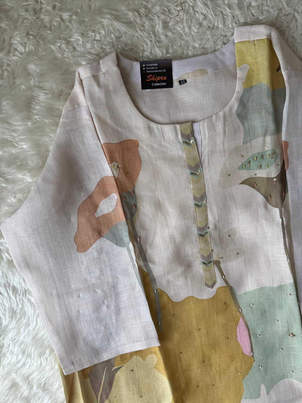 “Plus Size” Linen Kurti Pant Dupatta Set