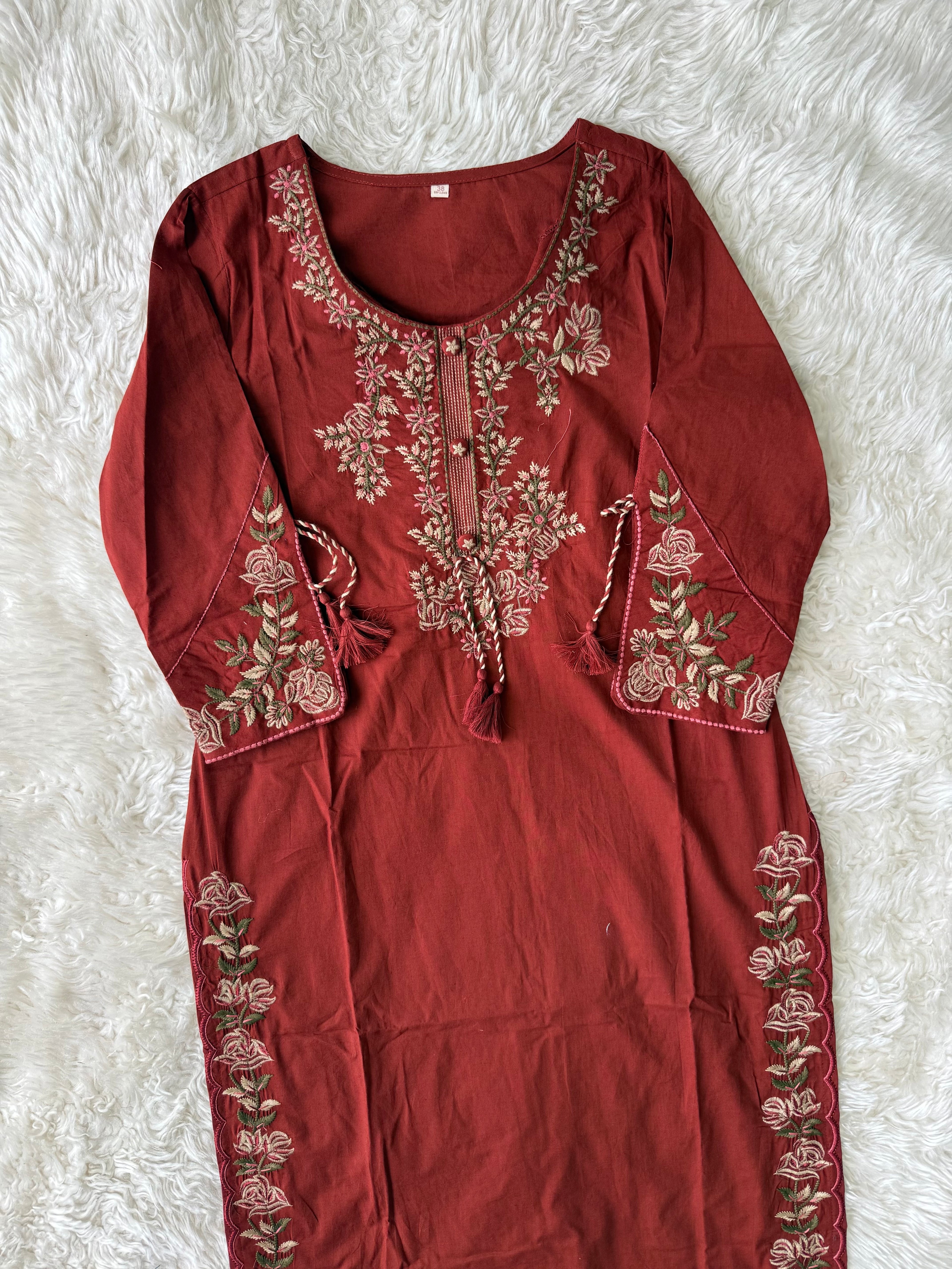 Premium Cotton Kurti Pant Dupatta Set