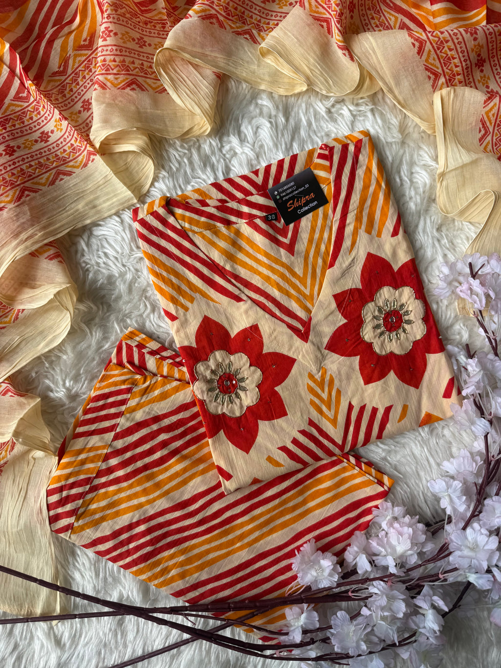 Premium Cotton Kurti Pant Dupatta Set