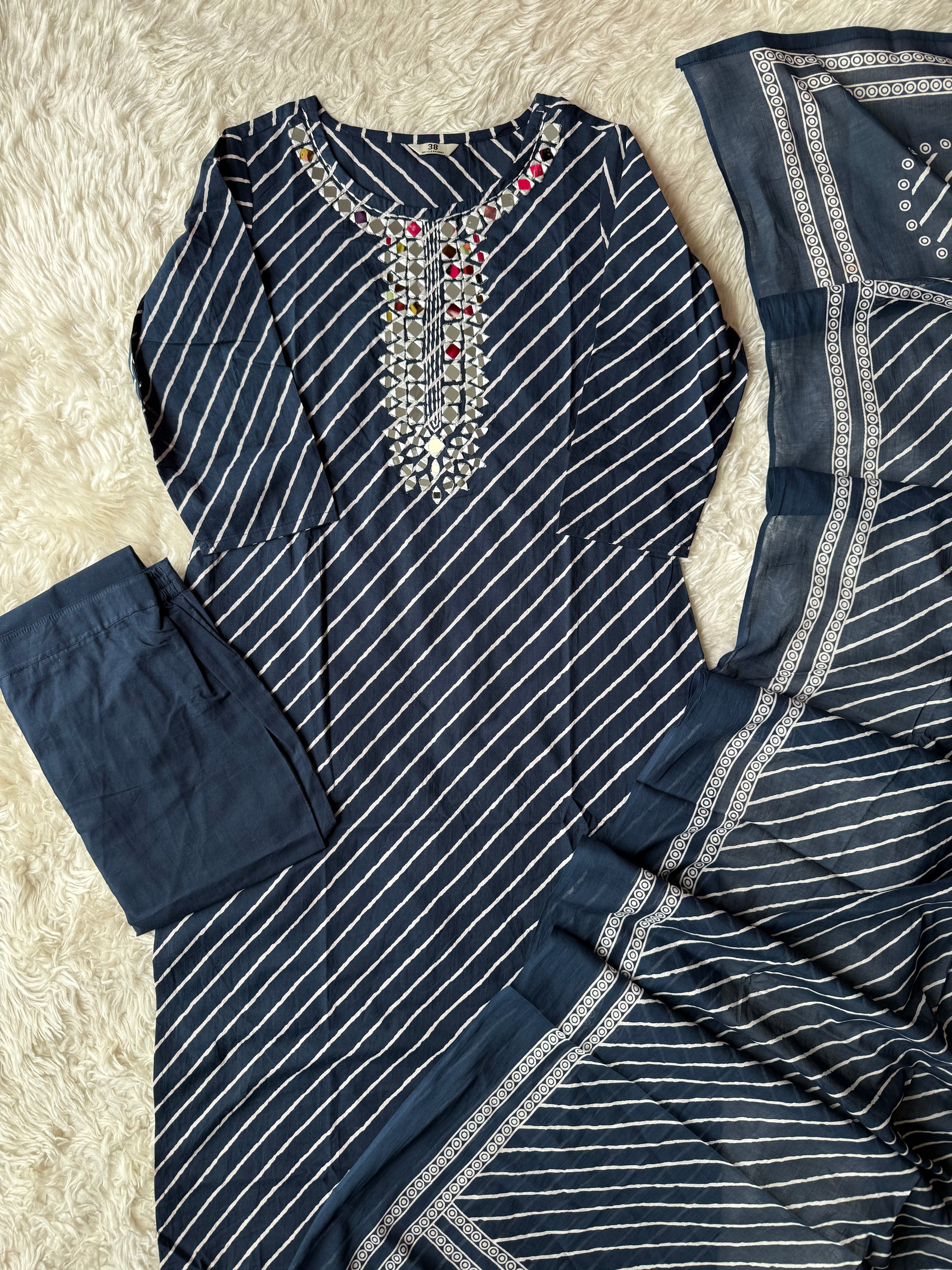 Premium Cotton Lehariya Set