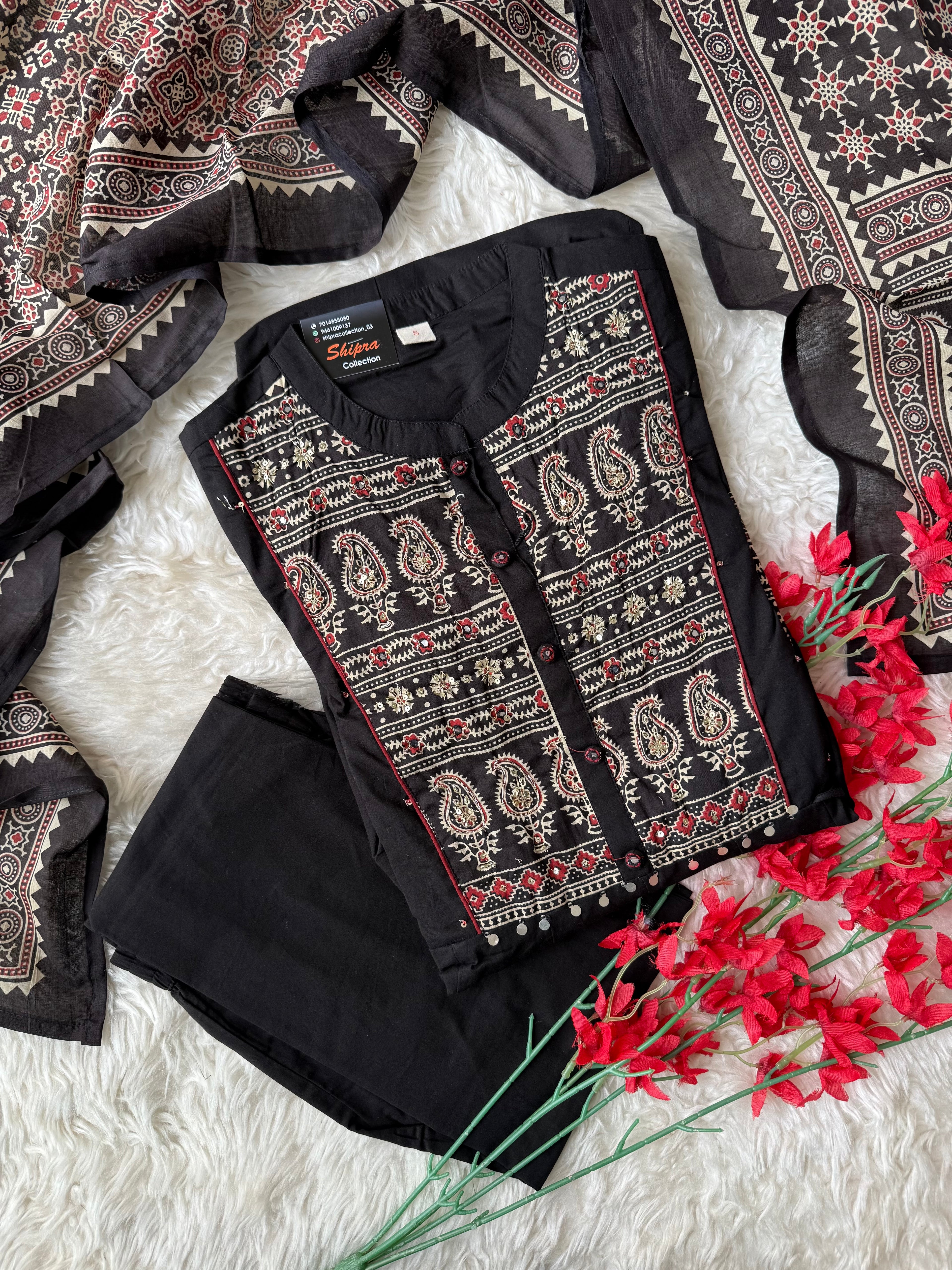 Premium Cotton Kurti Pant Dupatta Set