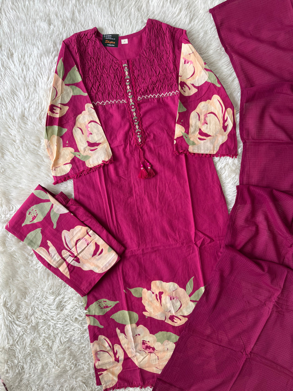 Premium Cotton Kurti Pant Dupatta Set