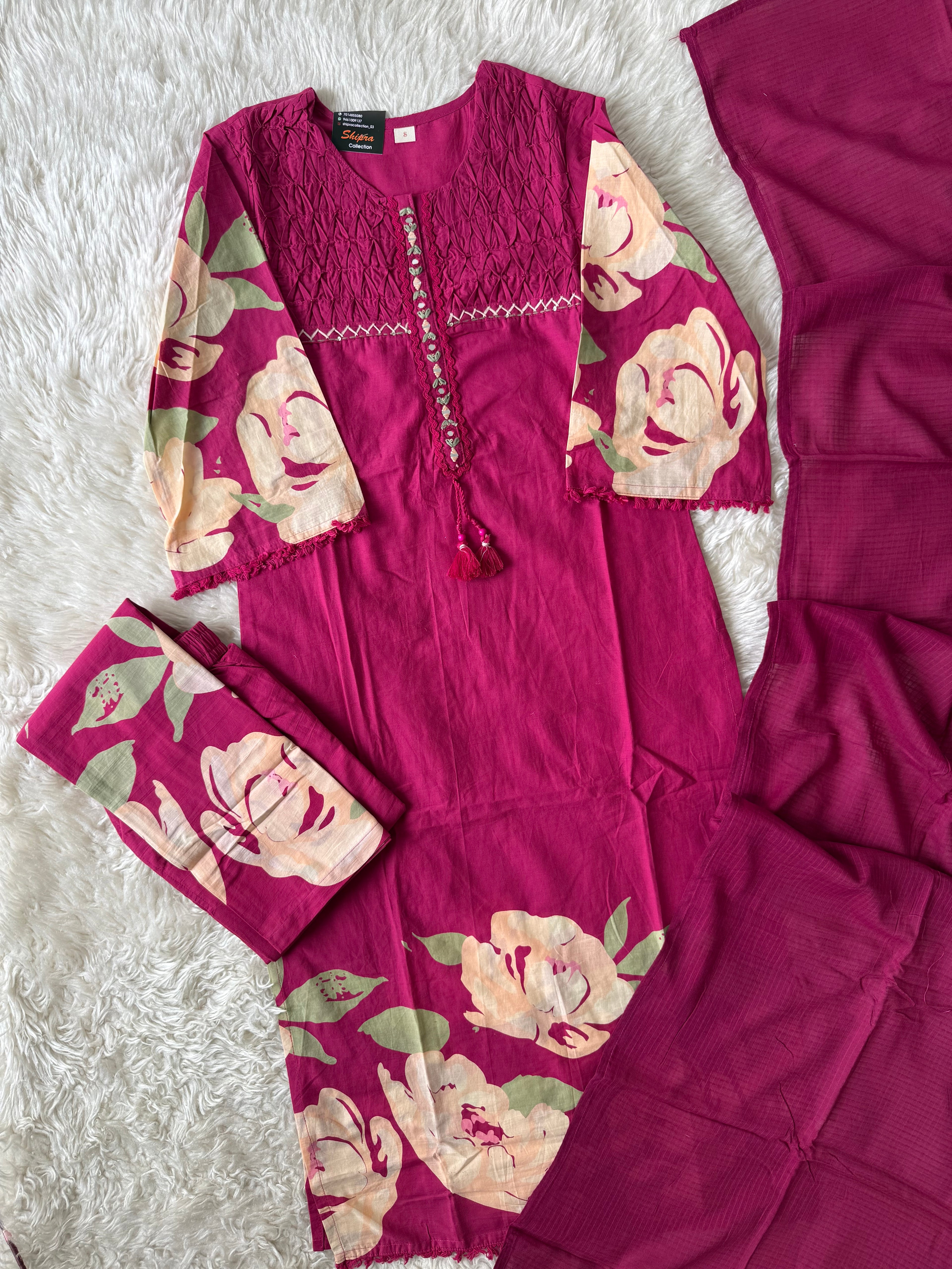 Premium Cotton Kurti Pant Dupatta Set