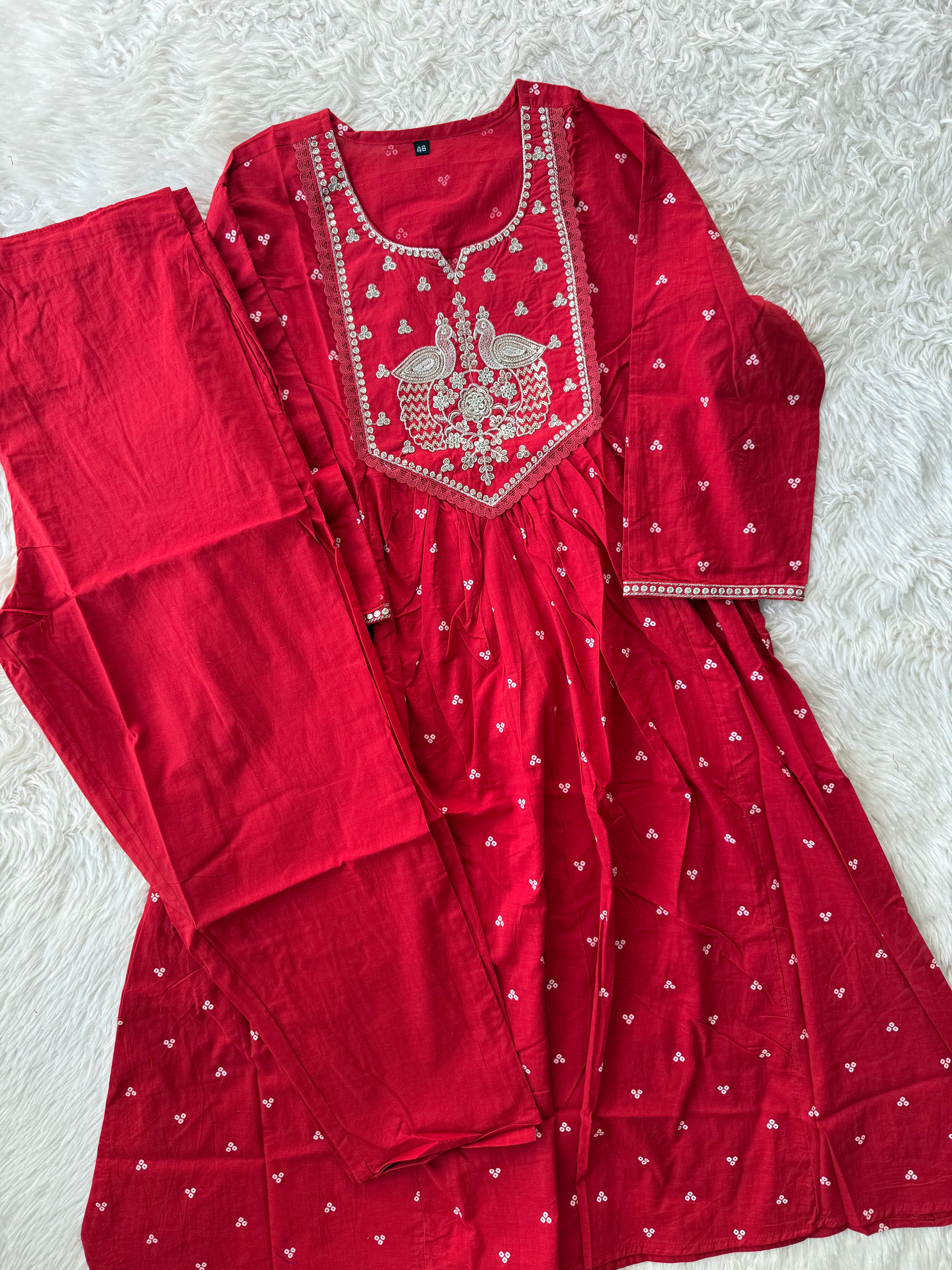 Cotton FLARE Kurti Pant Set