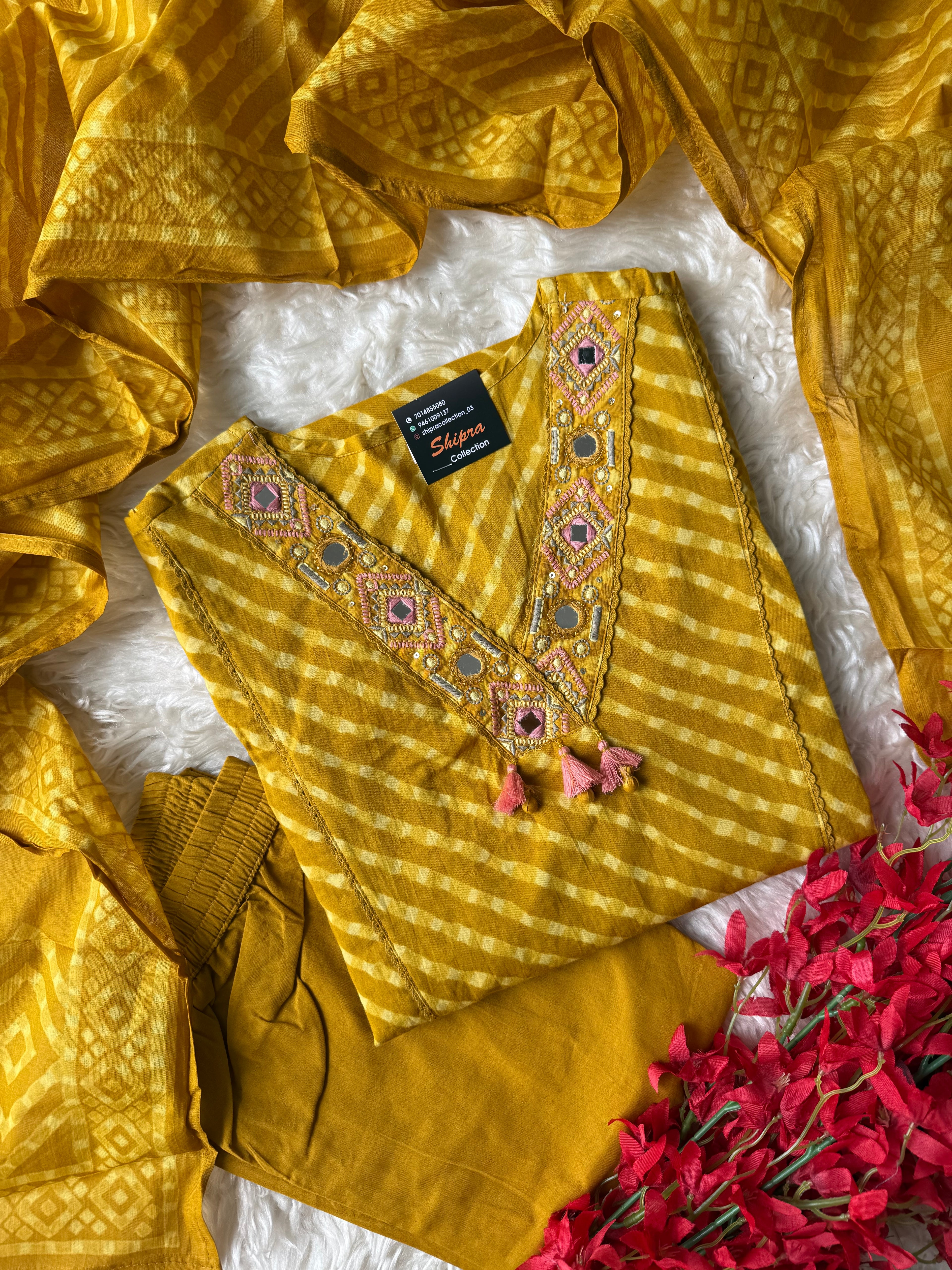 Premium Cotton Lehariya Set
