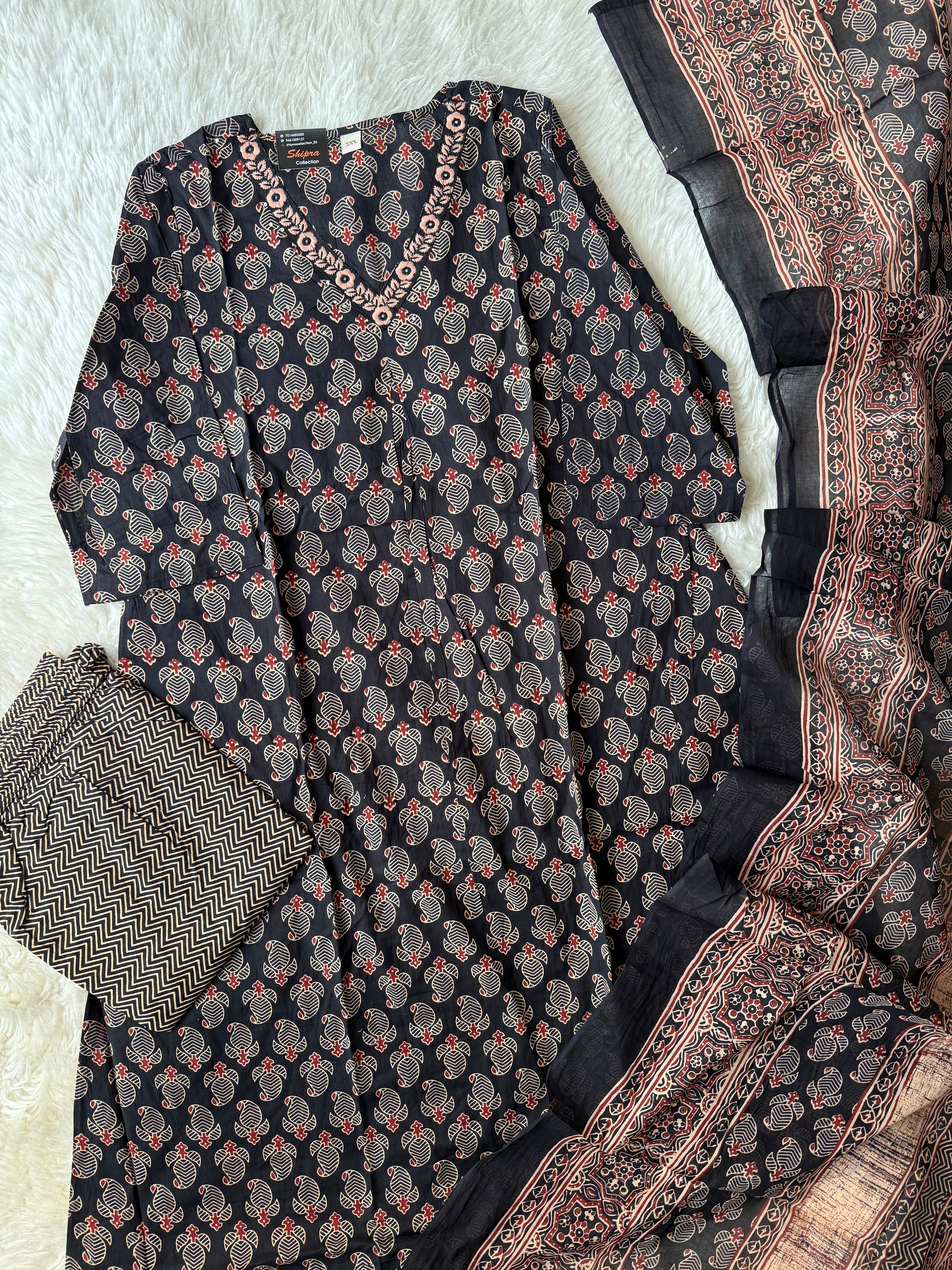 Premium Cotton Kurti Pant Dupatta Set