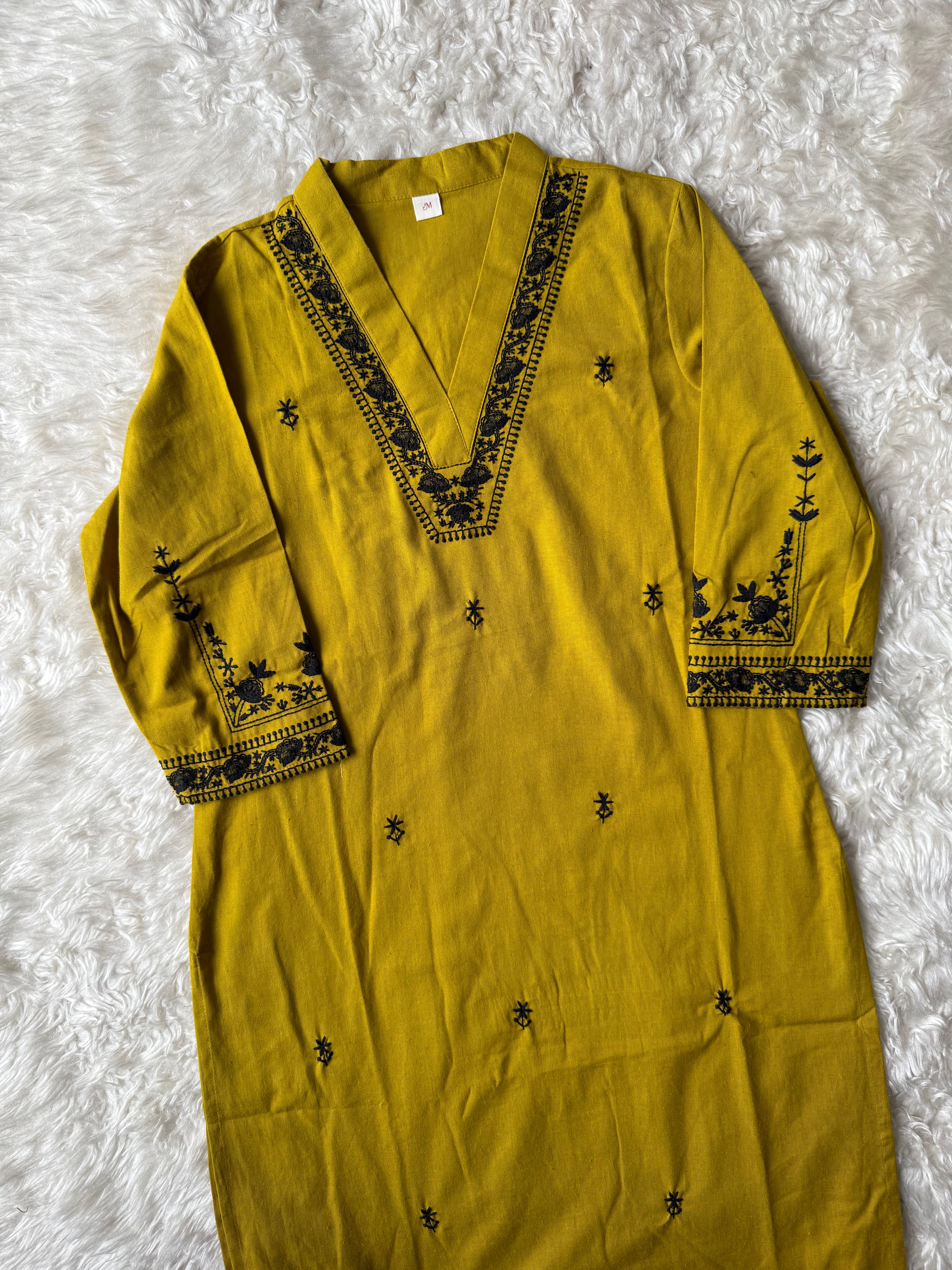 Khadi Cotton Kurti Pant Set