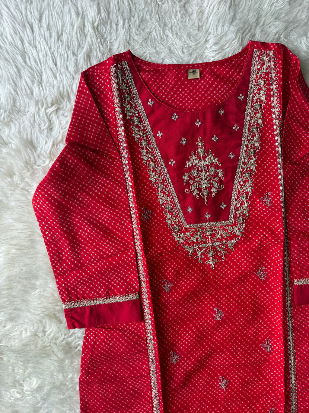 Pure Muslin Silk Kurti Pant Dupatta Set