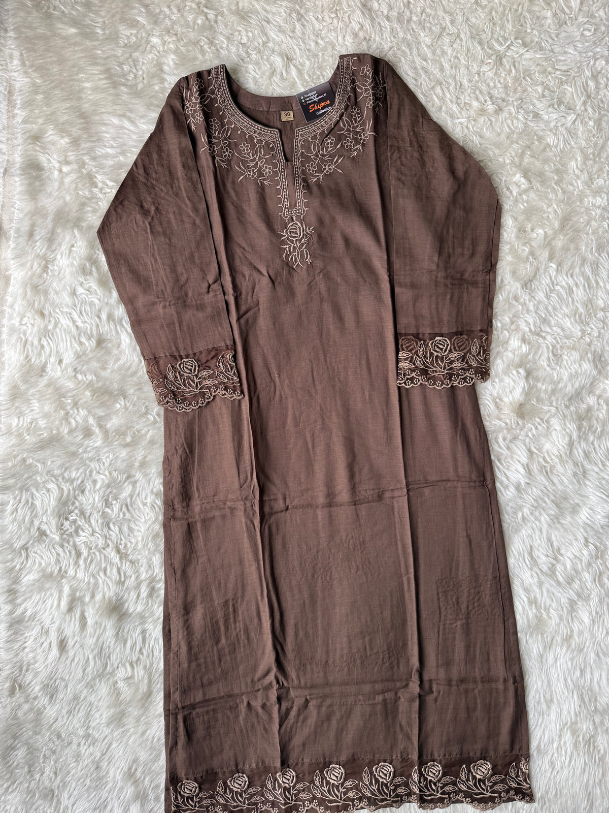 Mul Chanderi Kurti Pant Dupatta Set