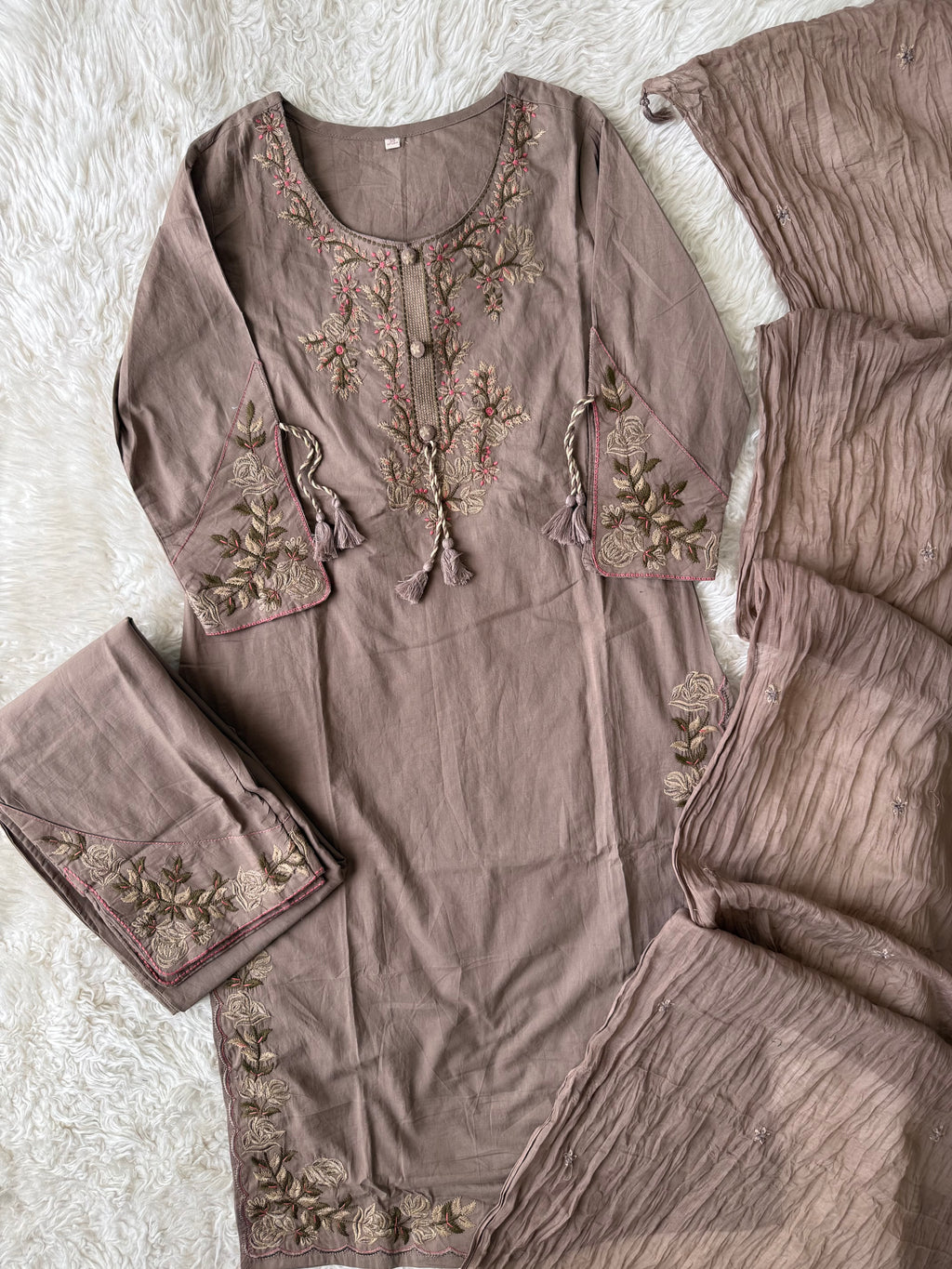 Premium Cotton Kurti Pant Dupatta Set