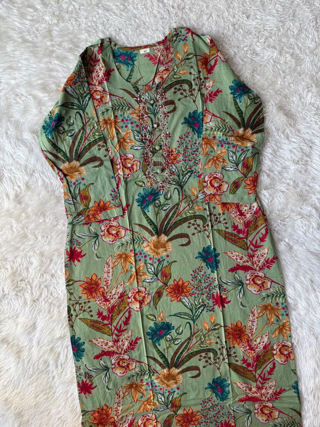 Breathable Cotton Kurti Pant Cotton Dupatta Set