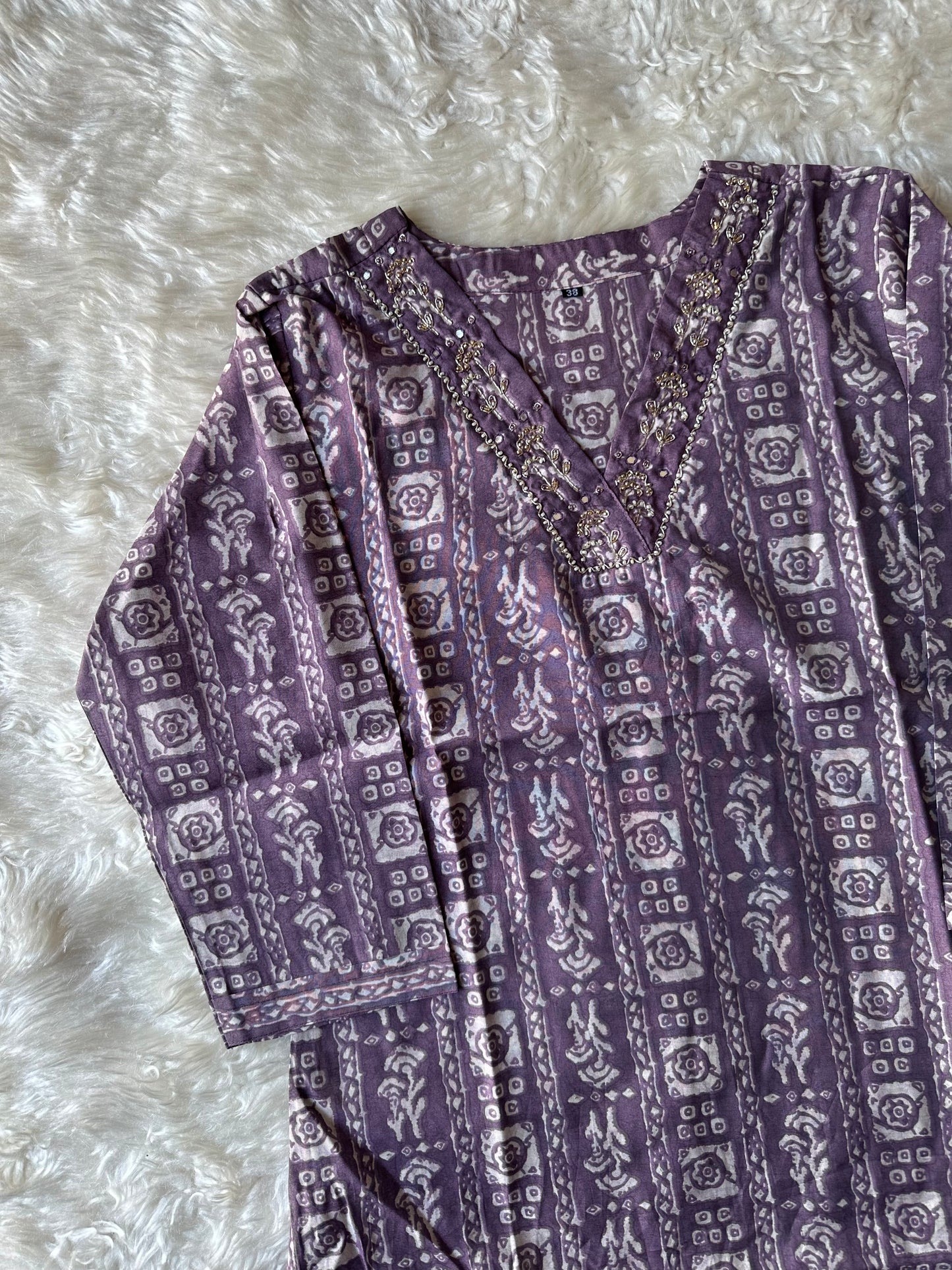 Pure Muslin Silk Kurti Pant Set