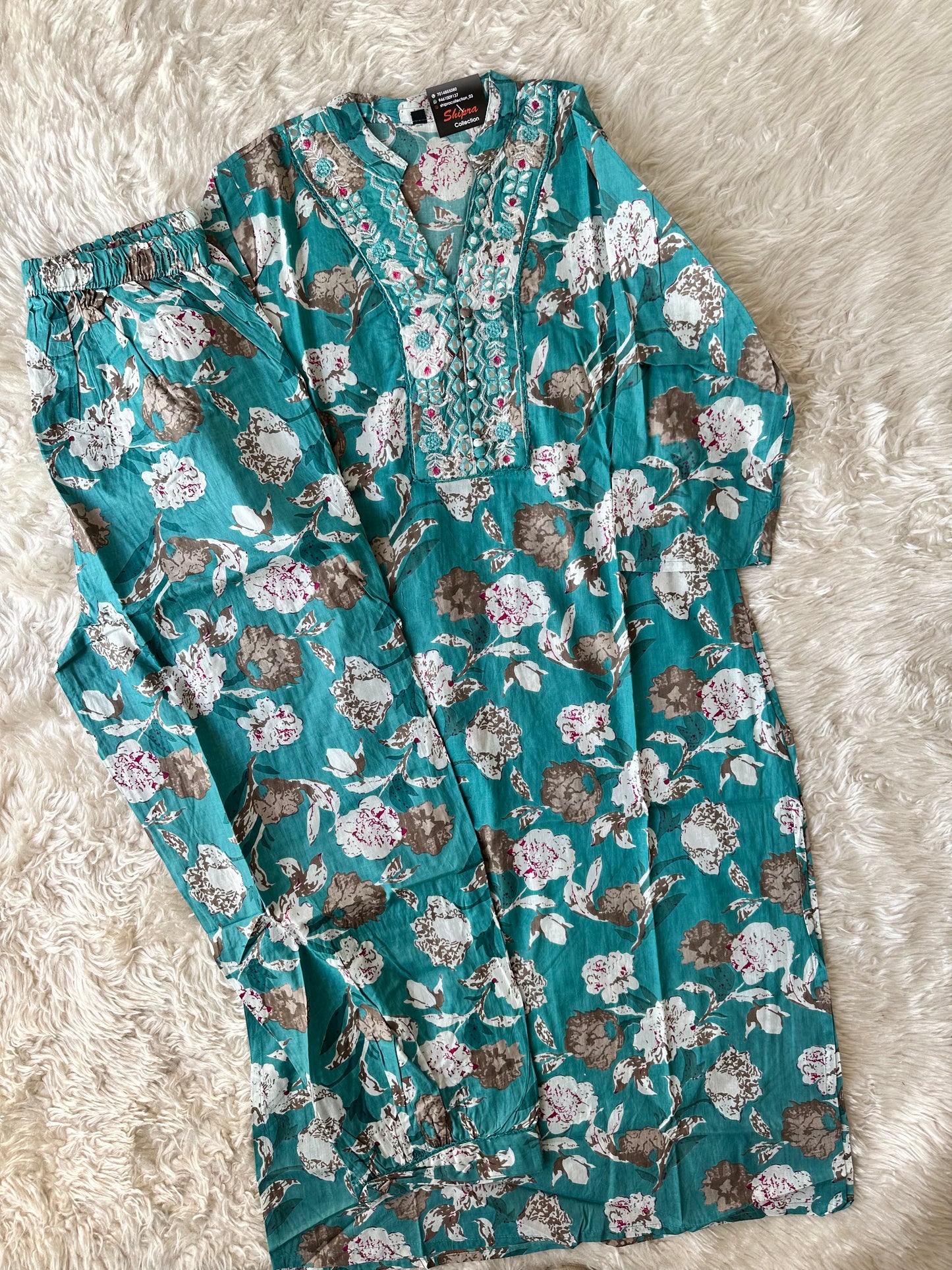 Cotton Kurti Afghani Pant Set