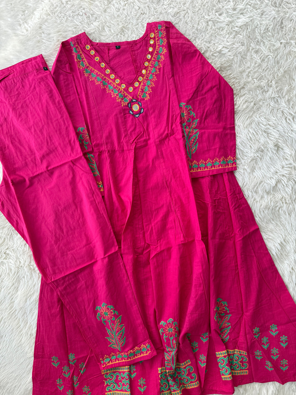 Cotton FLARE Kurti Pant Set
