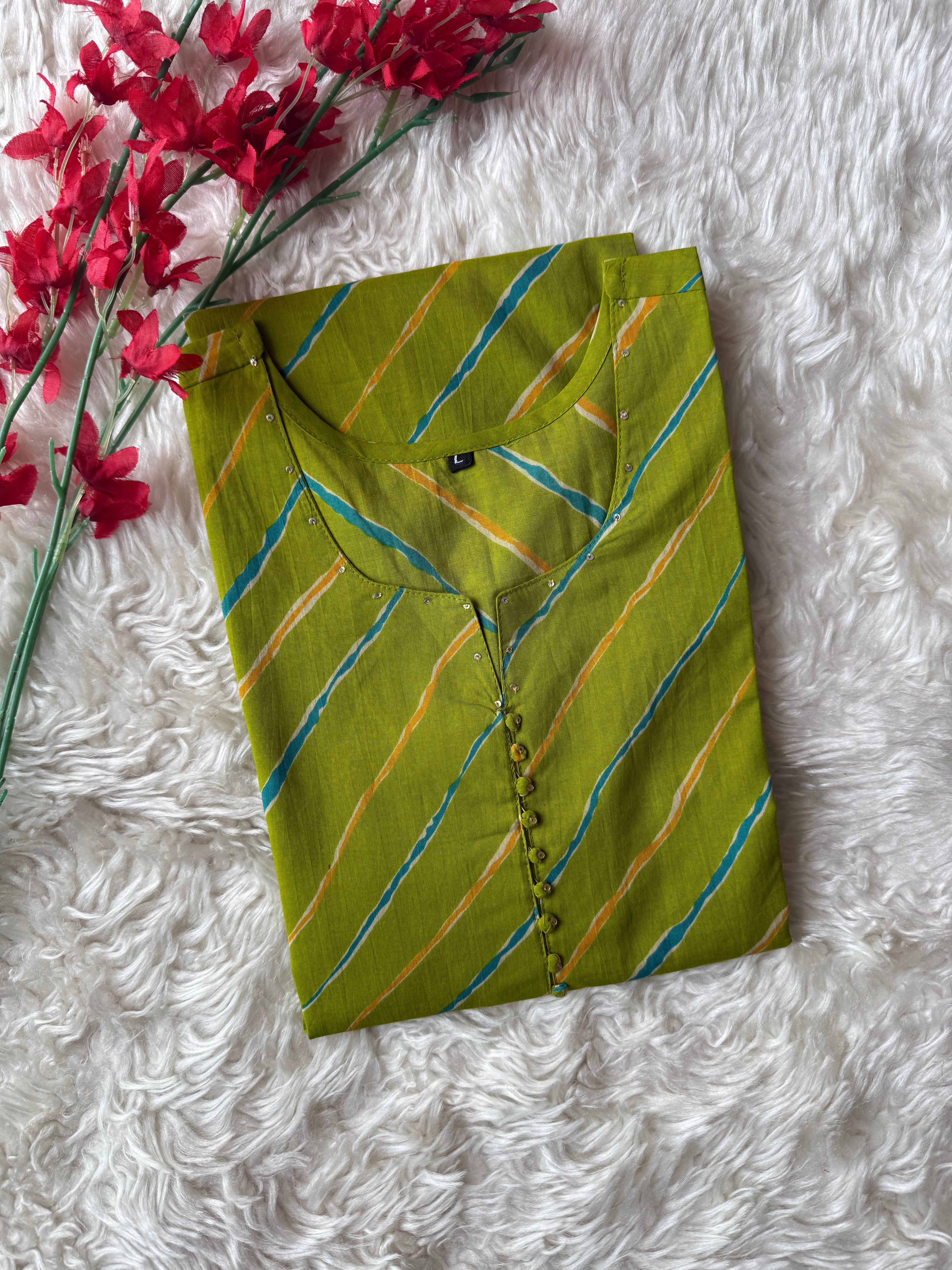 Premium Cotton Lehariya Kurti