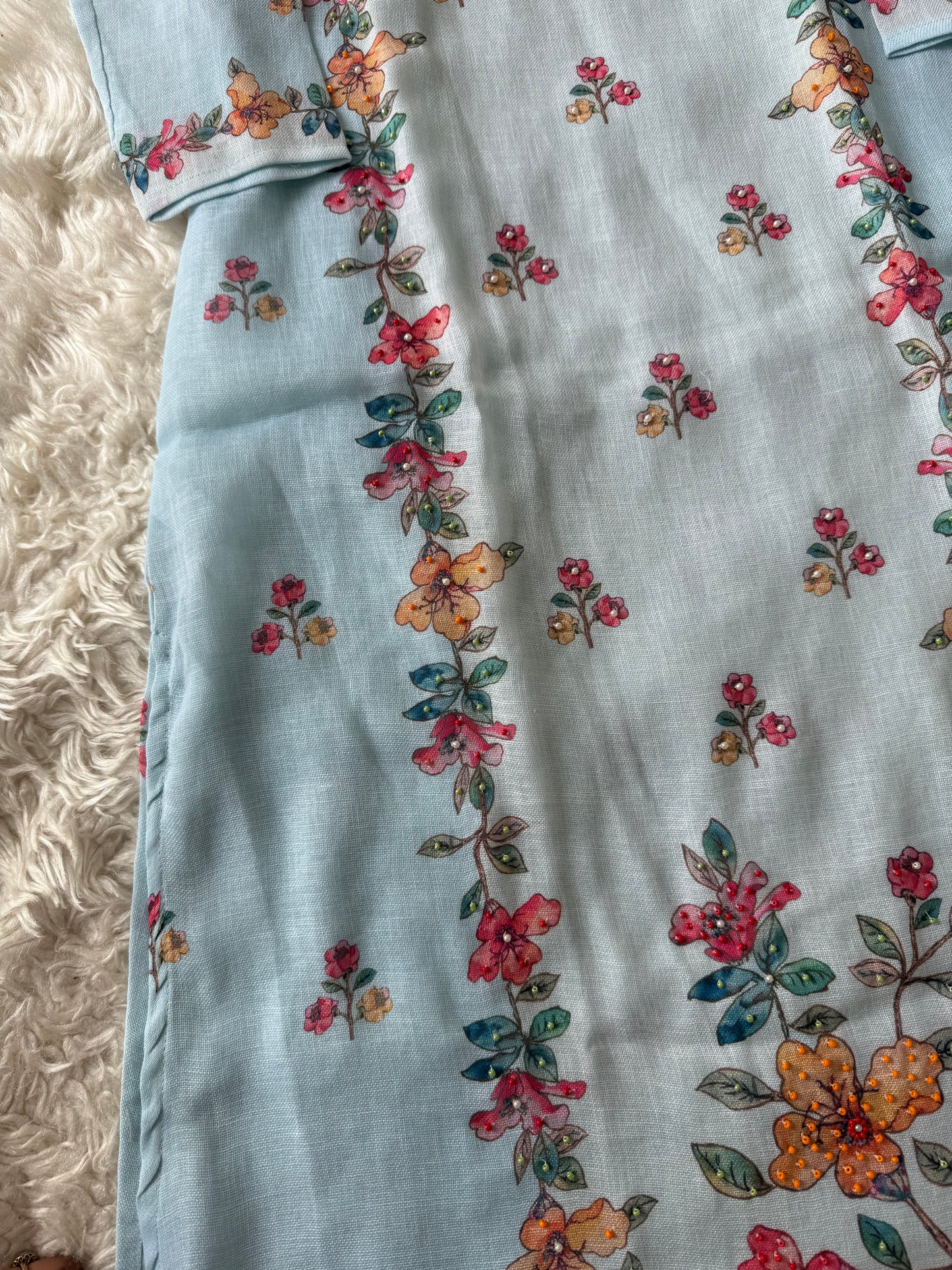 Linen Kurti Pant Dupatta Set