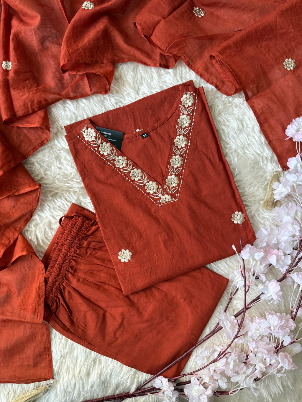 Premium Cotton Kurti Plazo Dupatta Set