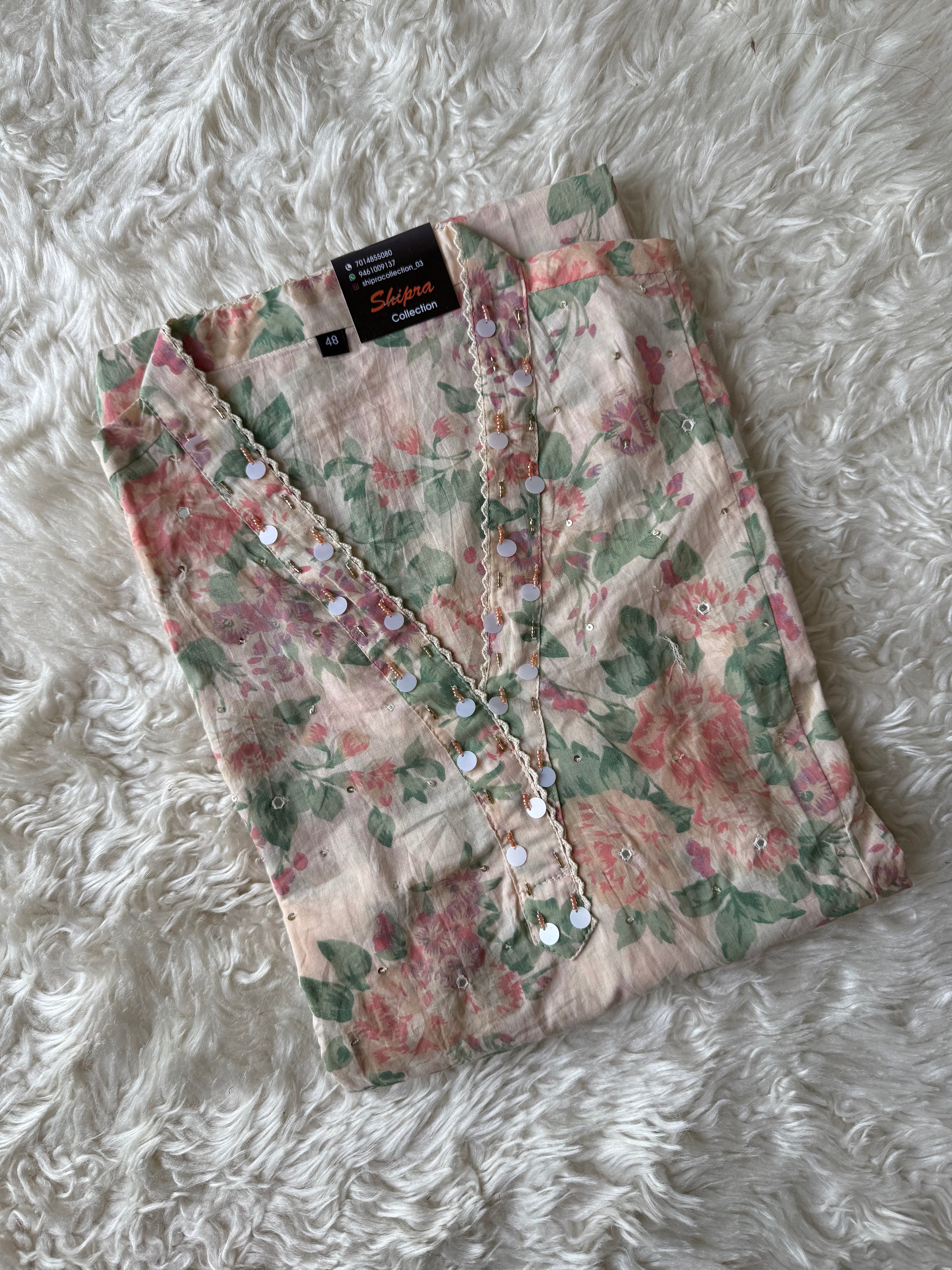 Premium Cotton Aline Kurti Pant Dupatta Set