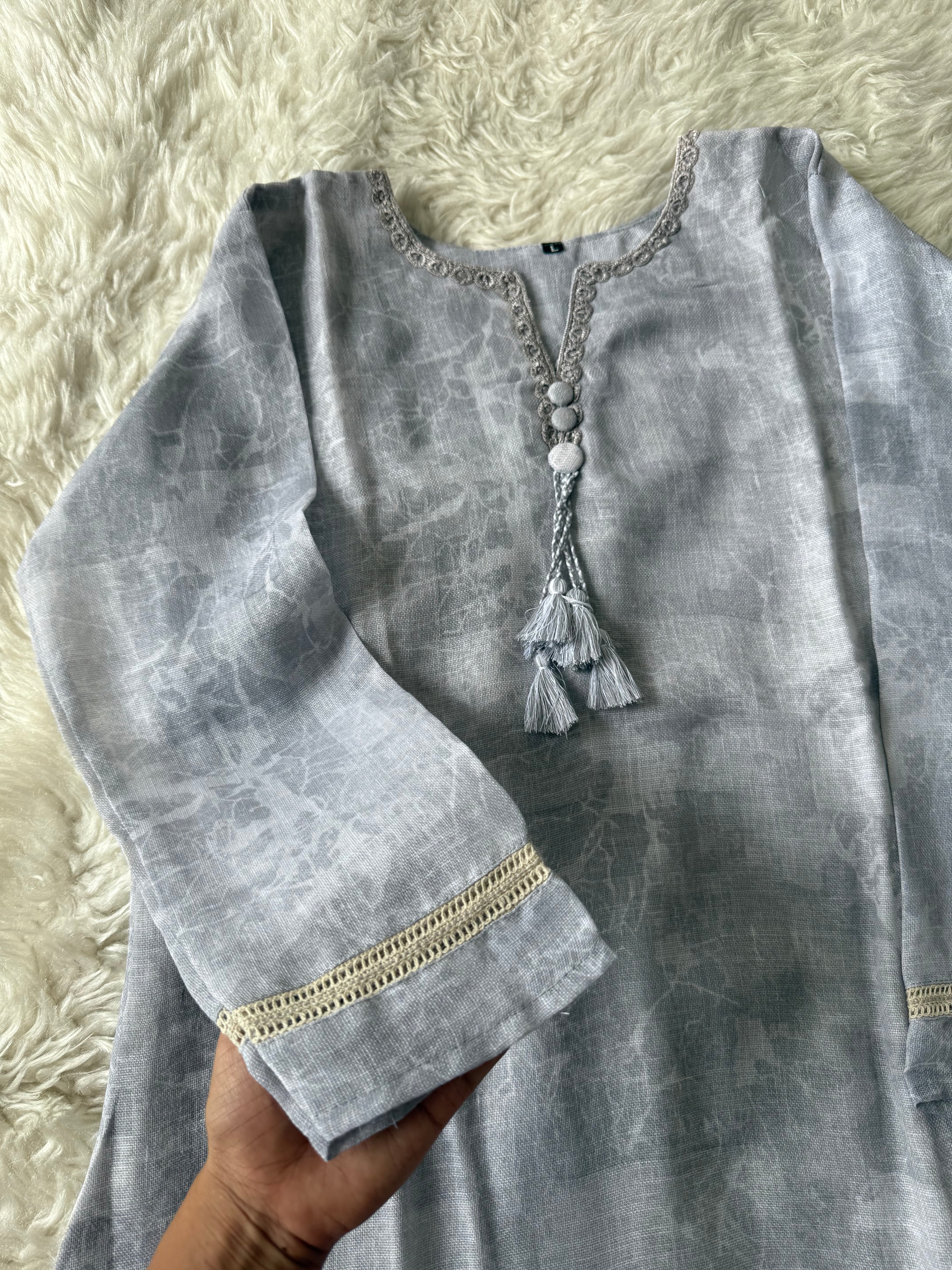 Linen Kurti Pant Dupatta Set