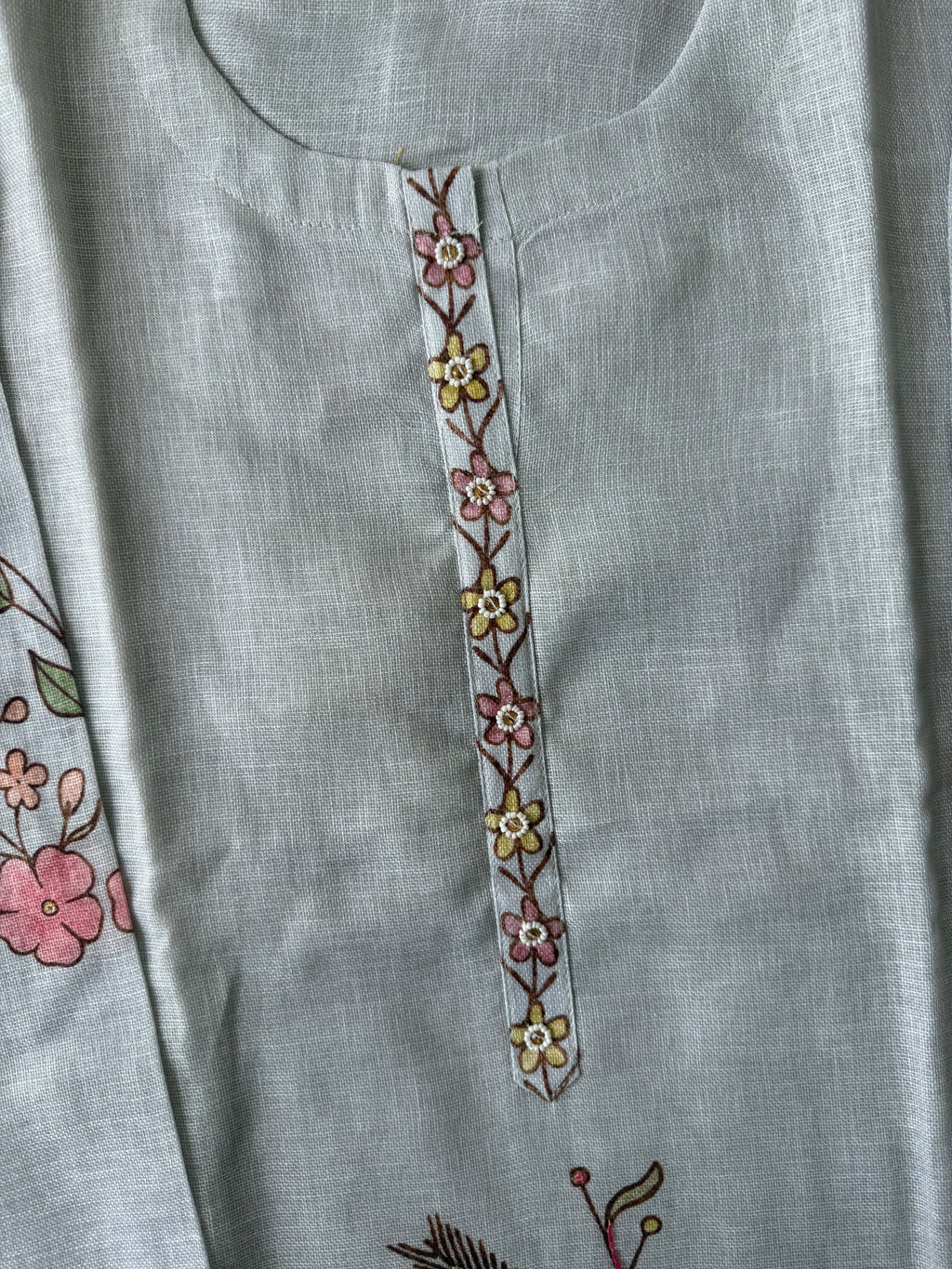Linen Kurti Pant Dupatta Set