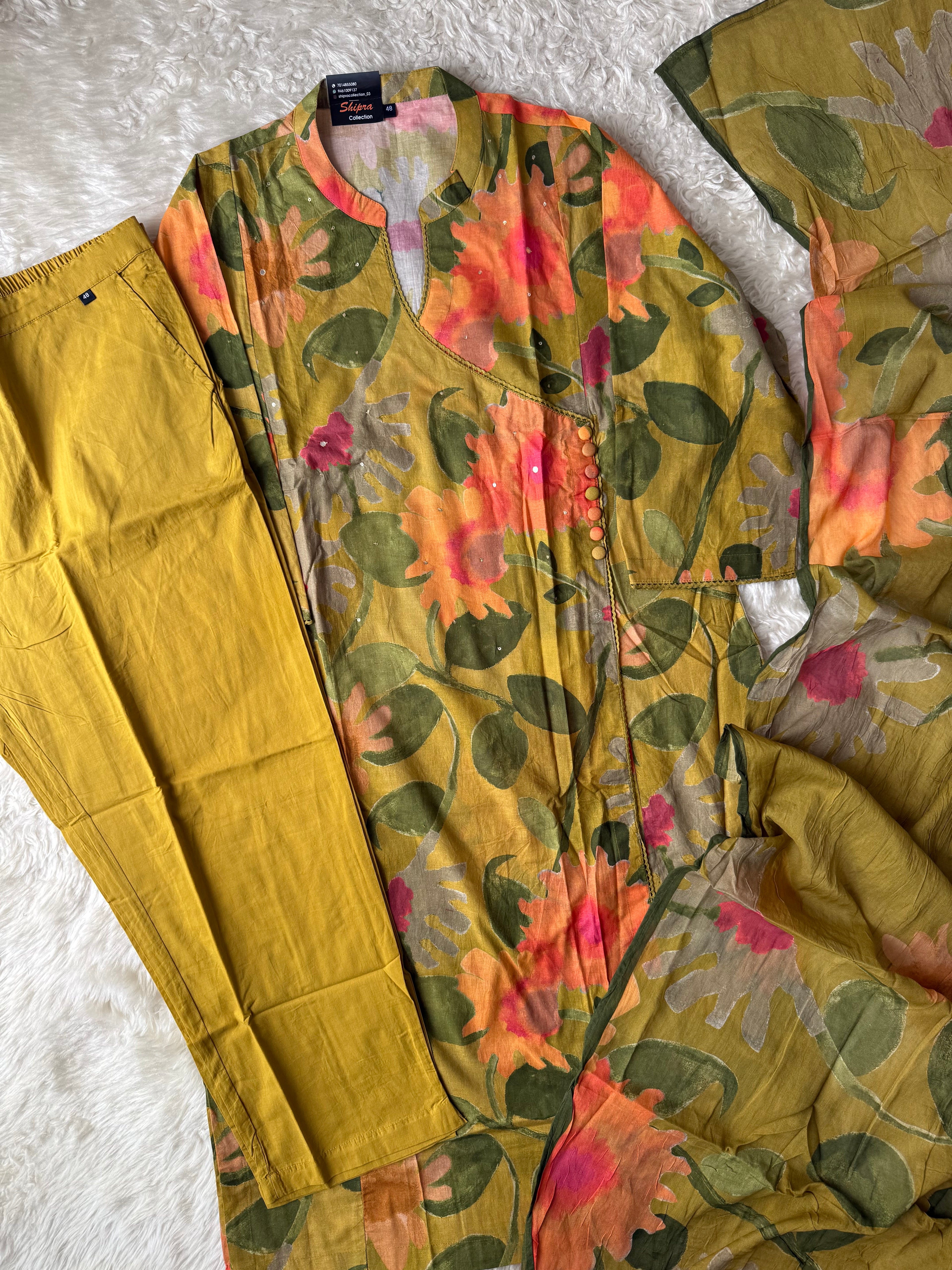 Premium Cotton Kurti Pant Dupatta Set