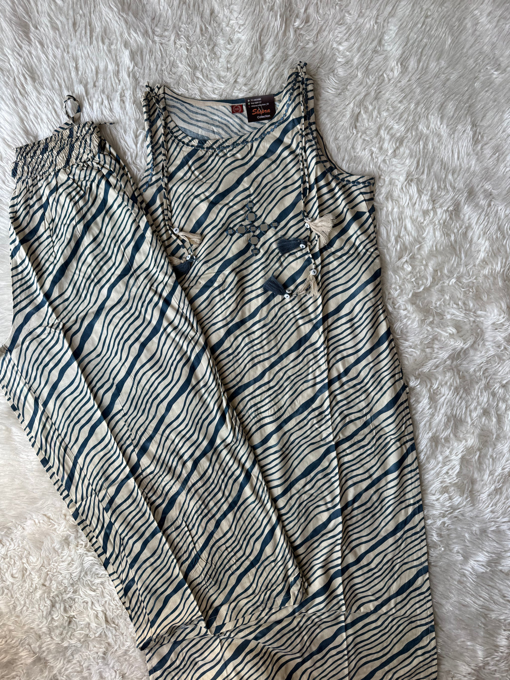 Rayon Sleeveless Kurti Pant Set