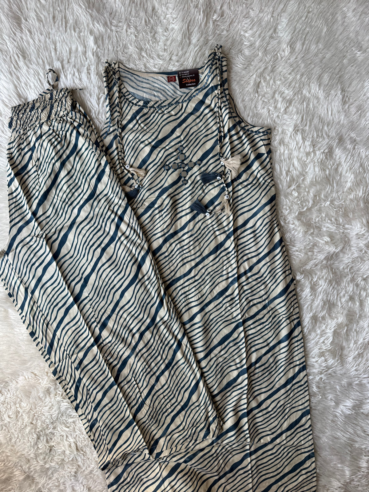 Rayon Sleeveless Kurti Pant Set