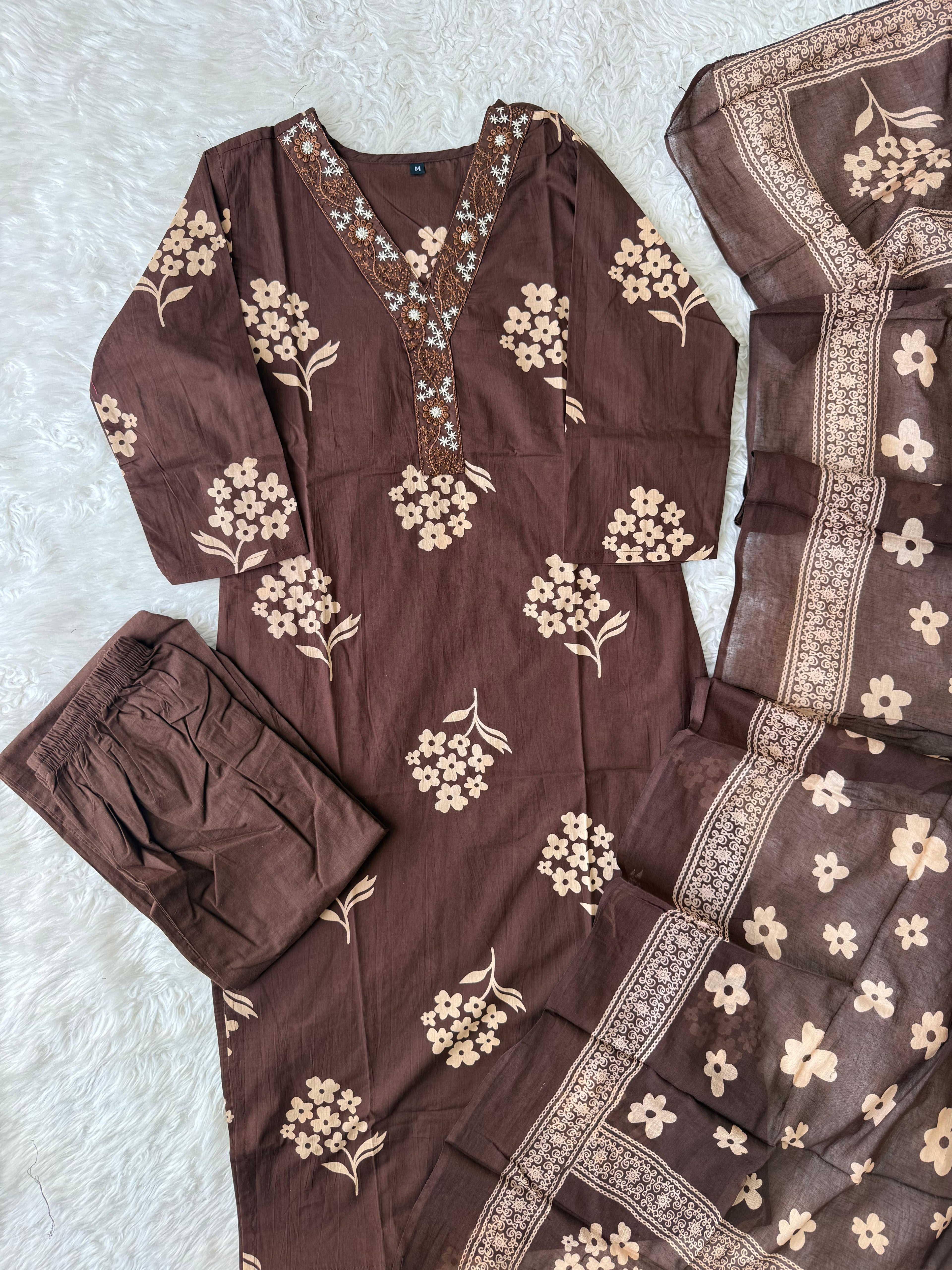 Budget Friendly Kurti Pant Dupatta Set