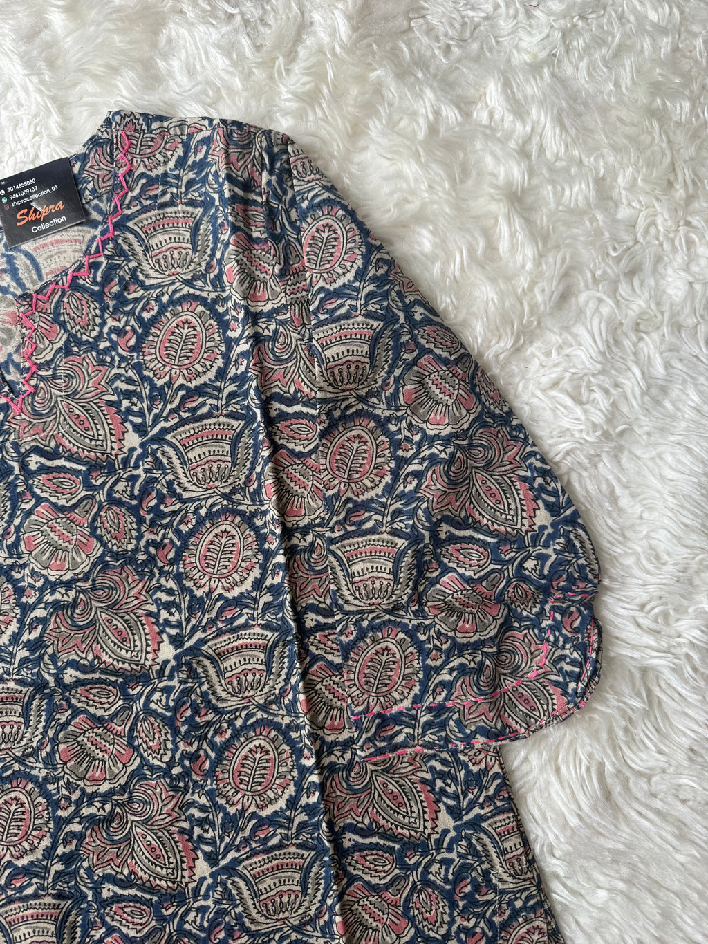 Premium Cotton Handblock Short Kurti