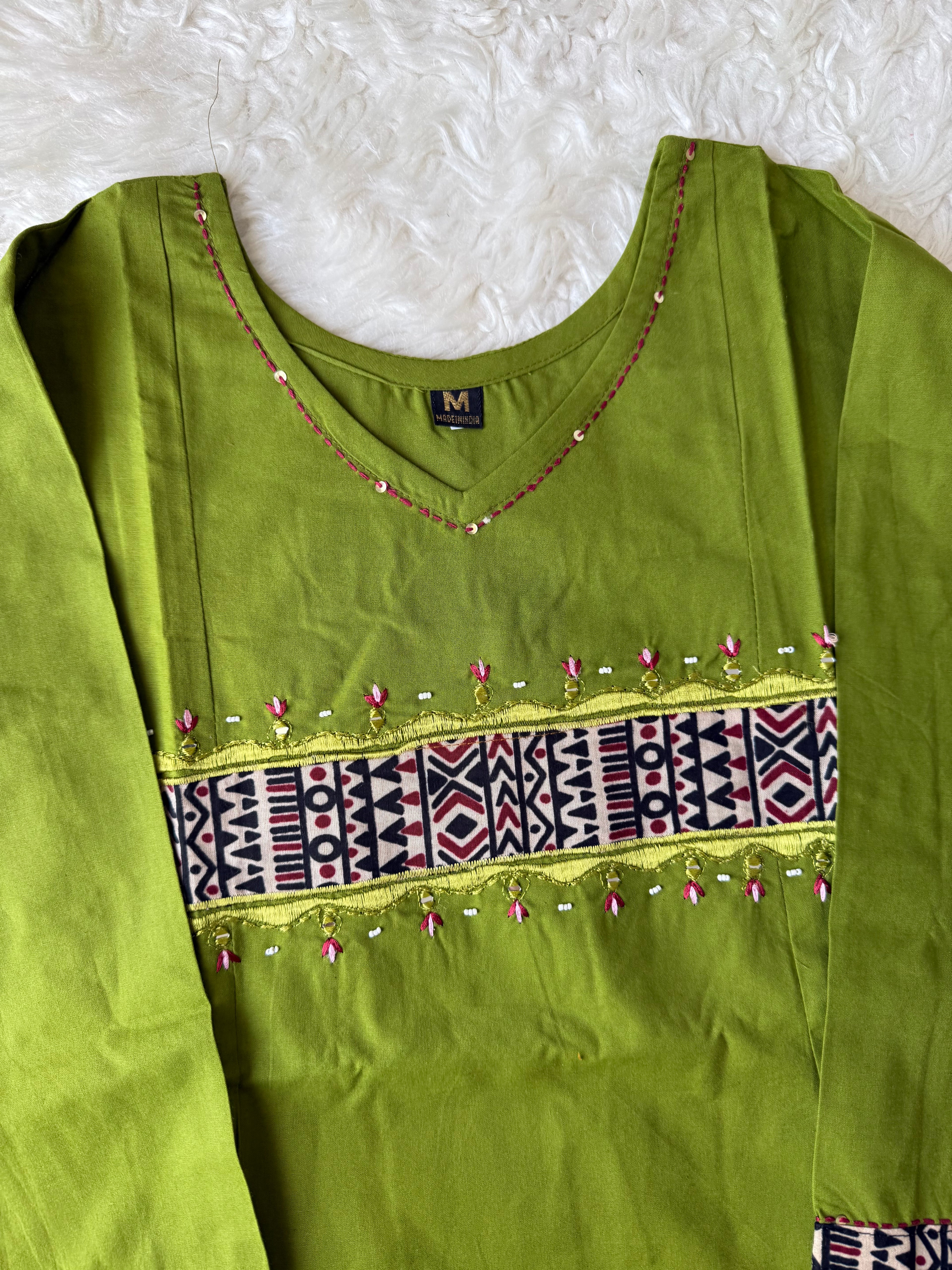 Pure Cotton Aline Kurti Plazo Dupatta Set