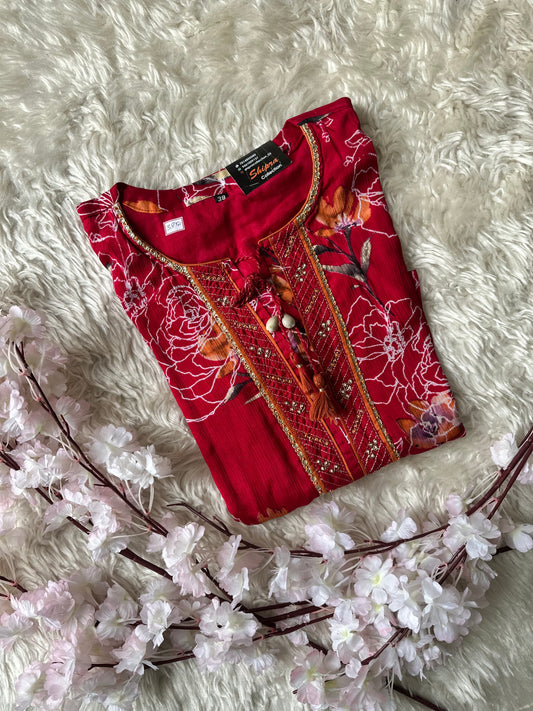 Pure Chinon Kurti with lining