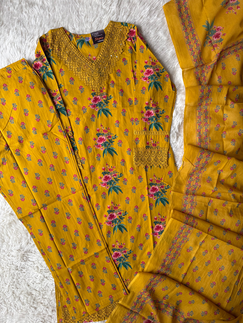 Premium Cotton Kurti Pant Dupatta Set